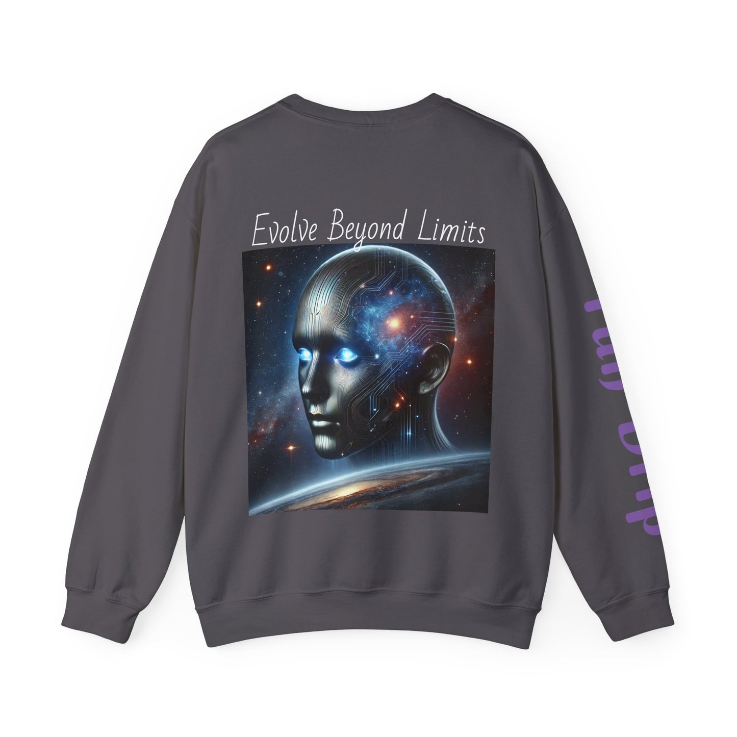 Space Head Futuristic Unisex Crewneck Sweatshirt, Galaxy Nebula Jumper, Celestial Pullover, Cosmic Graphic Top, Sci-Fi Clothing
