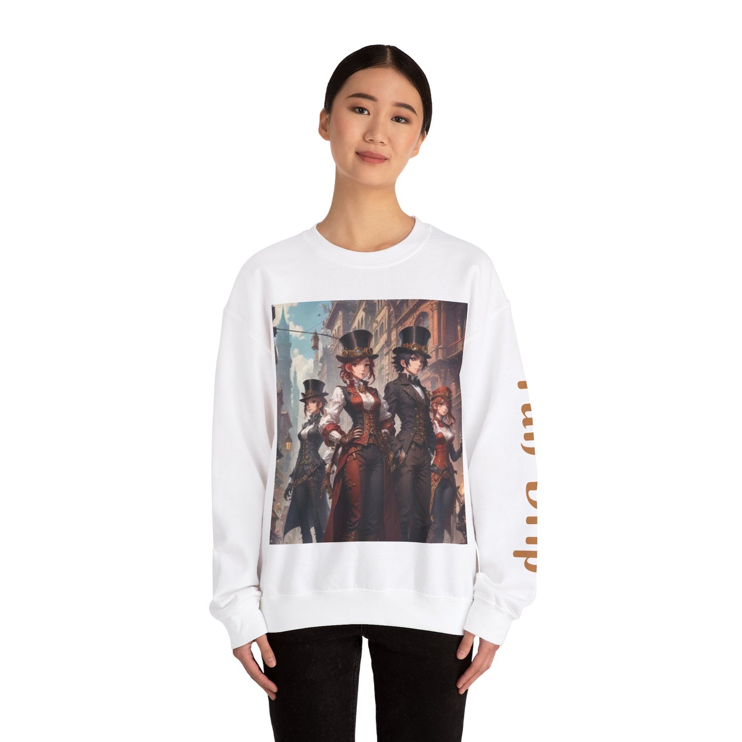 AI Anime Steampunk Crewneck Sweatshirt