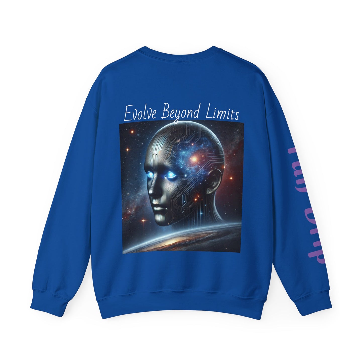 Space Head Futuristic Unisex Crewneck Sweatshirt, Galaxy Nebula Jumper, Celestial Pullover, Cosmic Graphic Top, Sci-Fi Clothing