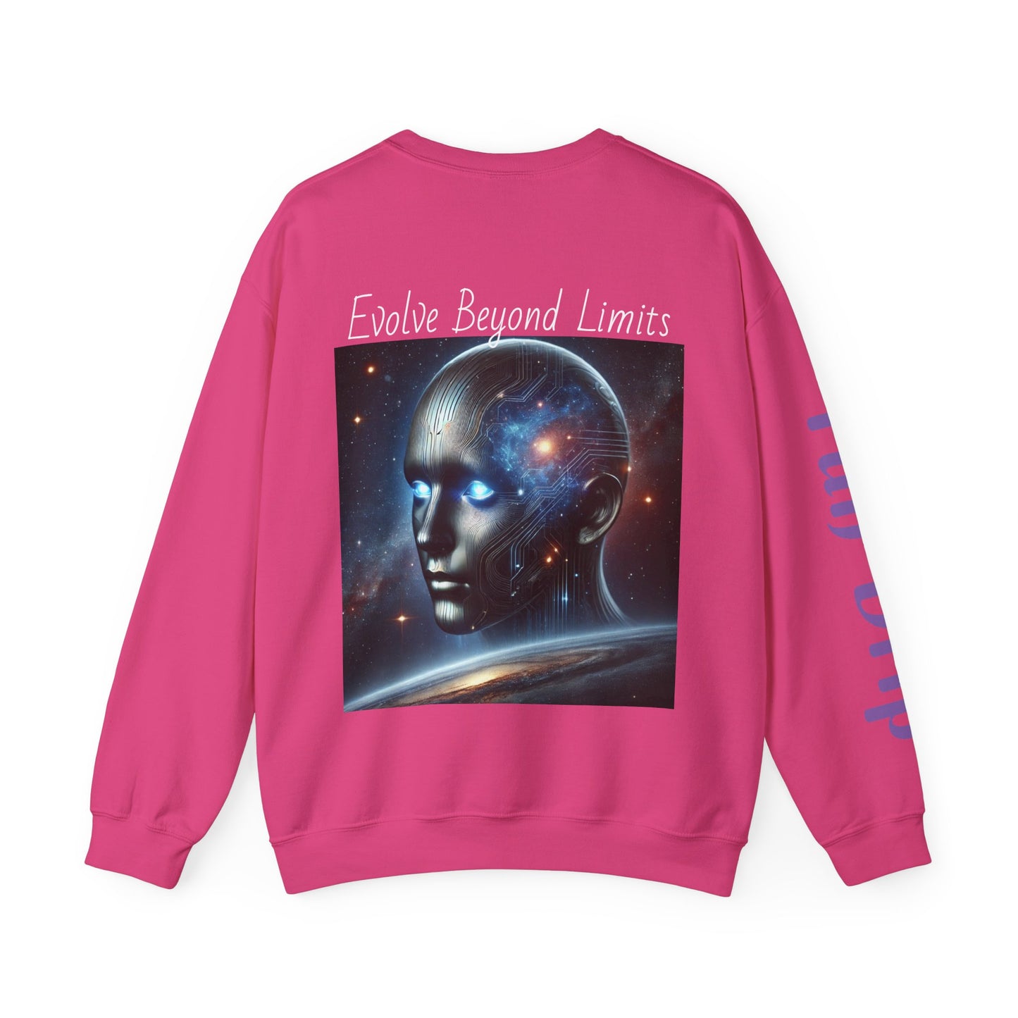 Space Head Futuristic Unisex Crewneck Sweatshirt, Galaxy Nebula Jumper, Celestial Pullover, Cosmic Graphic Top, Sci-Fi Clothing