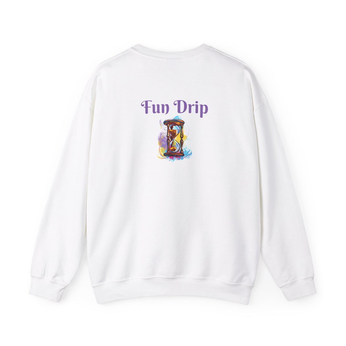 Unisex Heavy Blend Crewneck Sweatshirt, watercolor hourglass, colorful hourglass, time keeping, hourglass