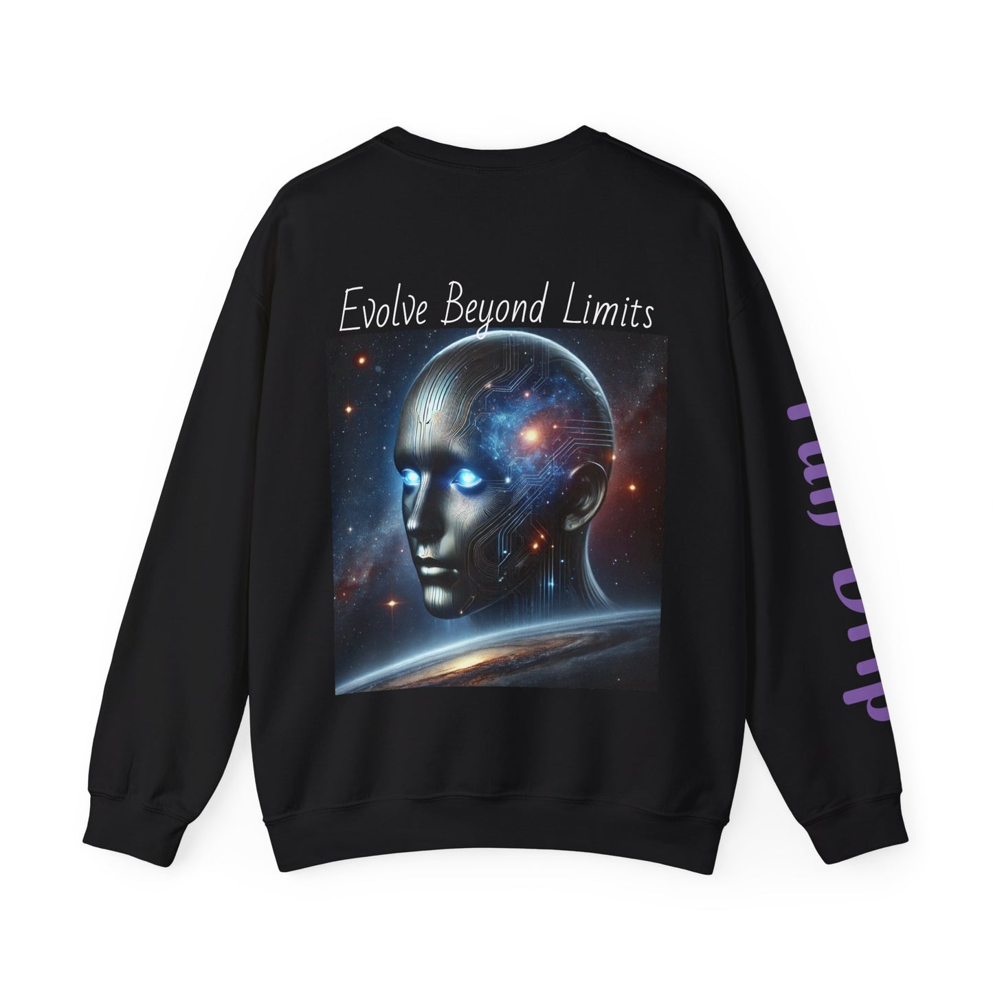 Space Head Futuristic Unisex Crewneck Sweatshirt, Galaxy Nebula Jumper, Celestial Pullover, Cosmic Graphic Top, Sci-Fi Clothing