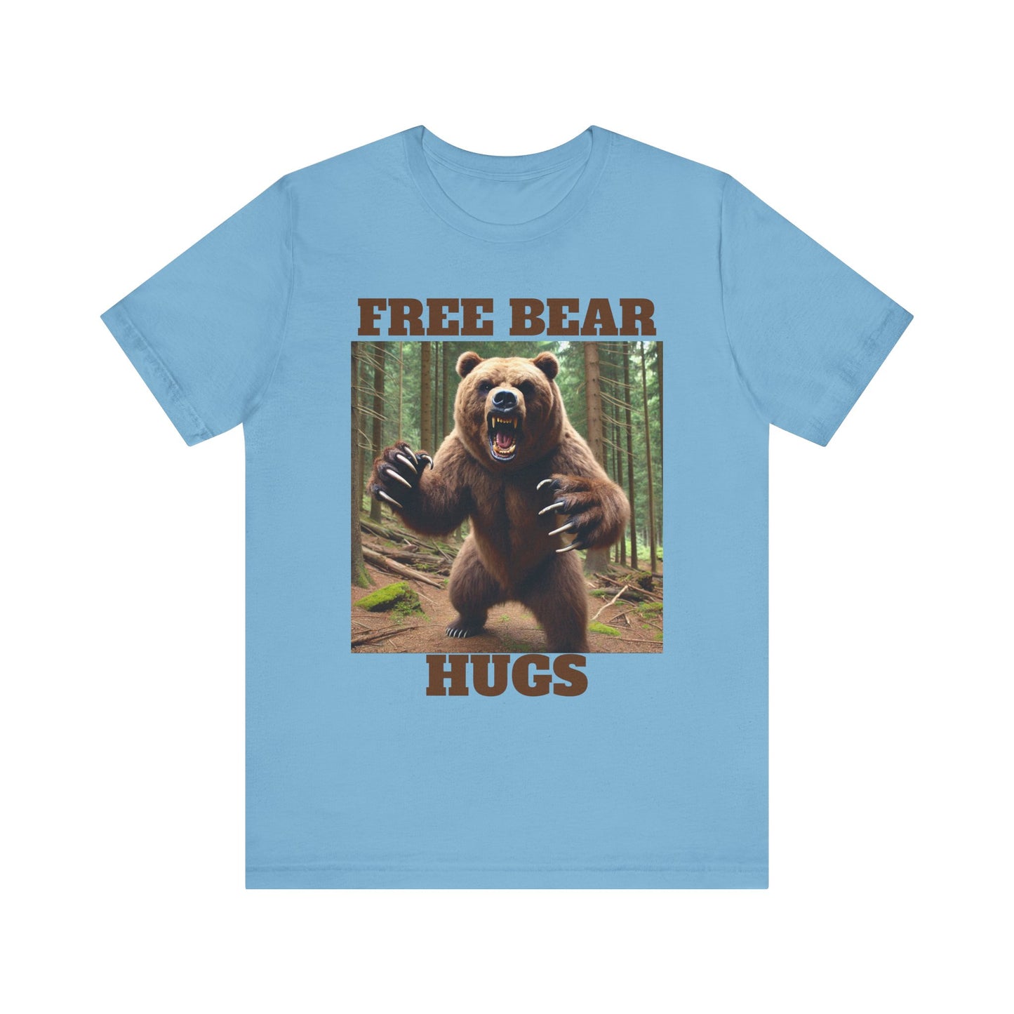Free Bear Hugs T-Shirt, Cute Quote Tee, Bear Lover Gift, Funny Animal Graphic Shirt, Unisex Jersey Top