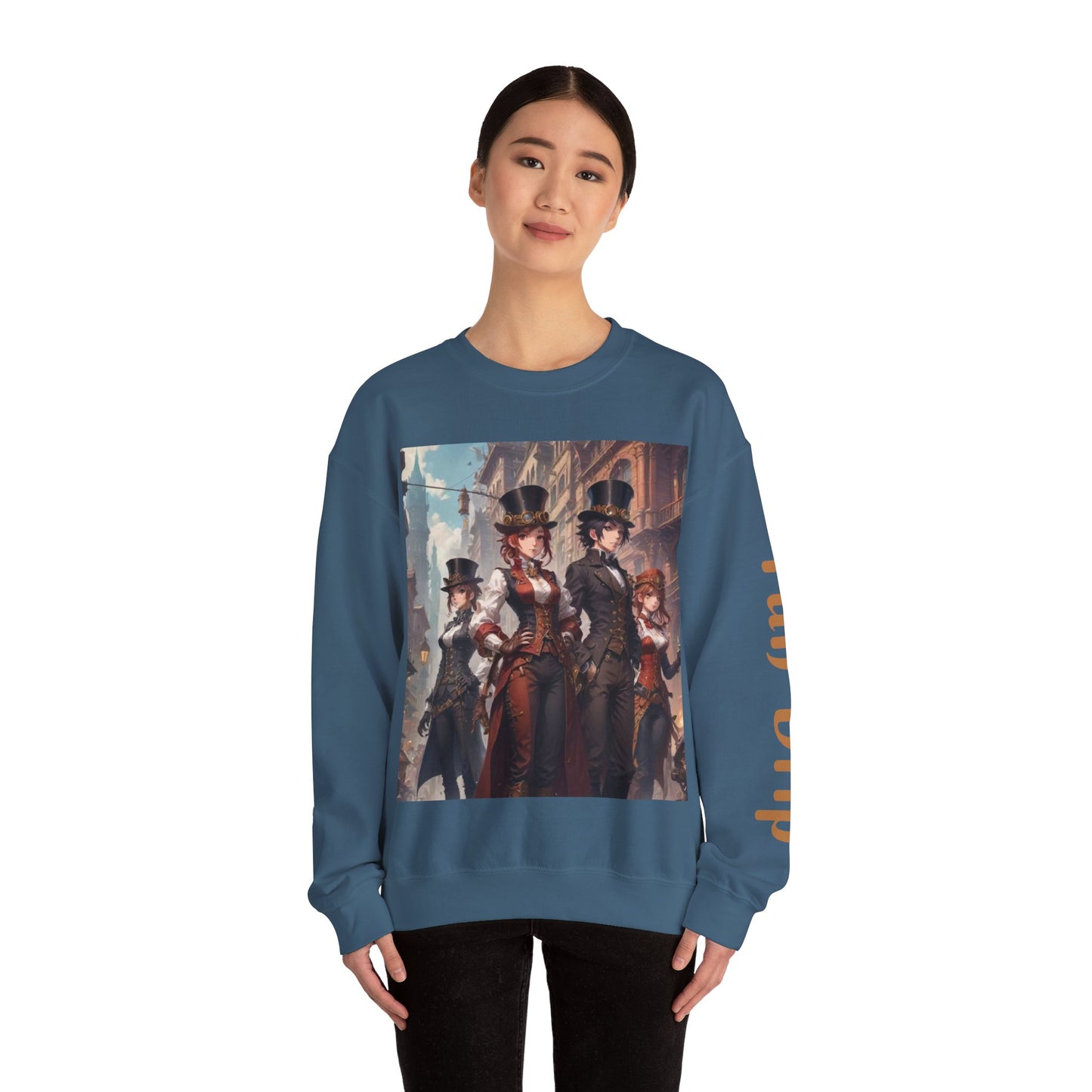 AI Anime Steampunk Crewneck Sweatshirt