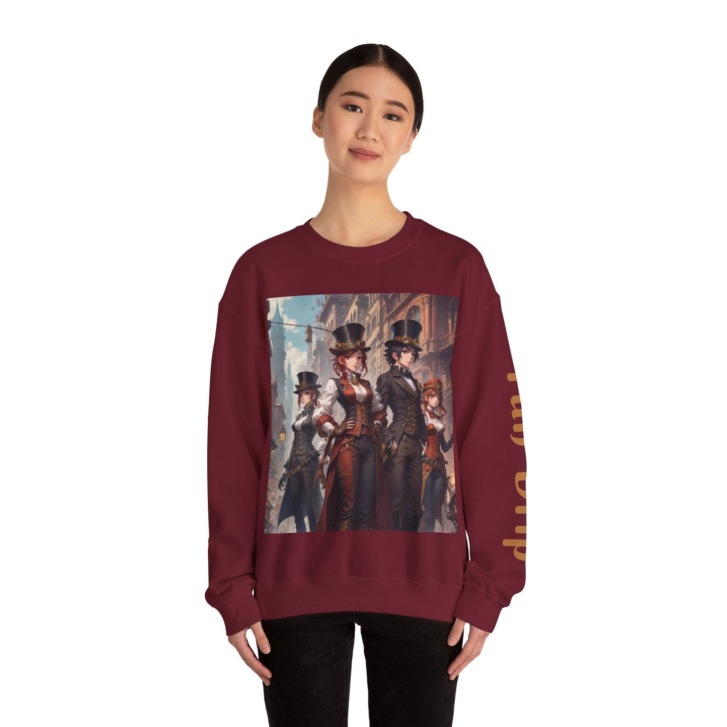 AI Anime Steampunk Crewneck Sweatshirt