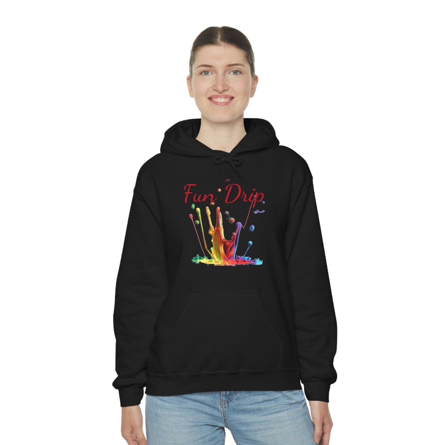 Unisex Heavy Blend Hooded Sweatshirt, Paint Dripping, Colorful, splatter, Fun, Paint