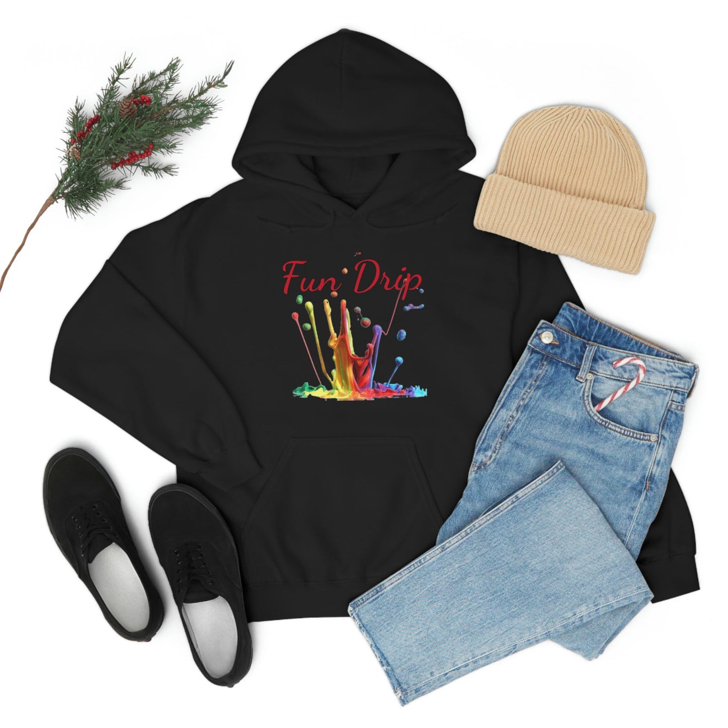 Unisex Heavy Blend Hooded Sweatshirt, Paint Dripping, Colorful, splatter, Fun, Paint