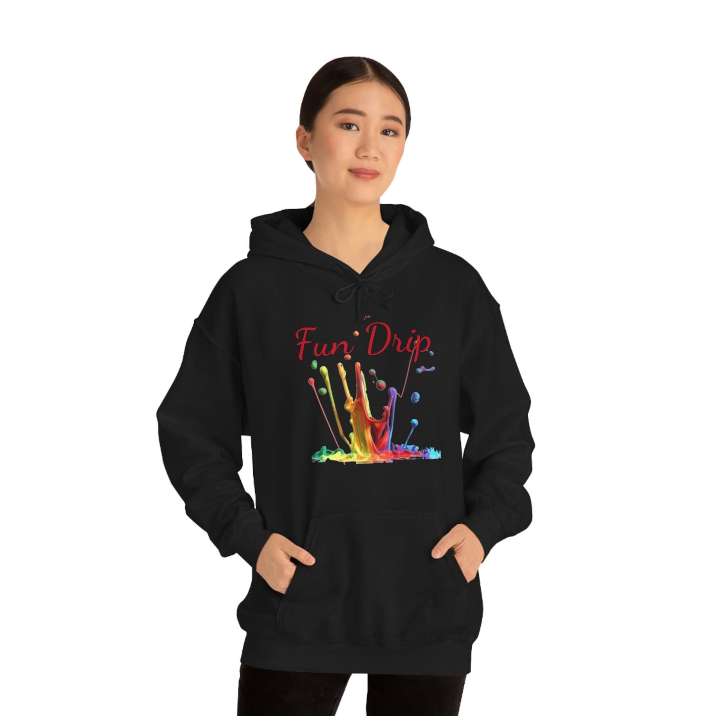 Unisex Heavy Blend Hooded Sweatshirt, Paint Dripping, Colorful, splatter, Fun, Paint