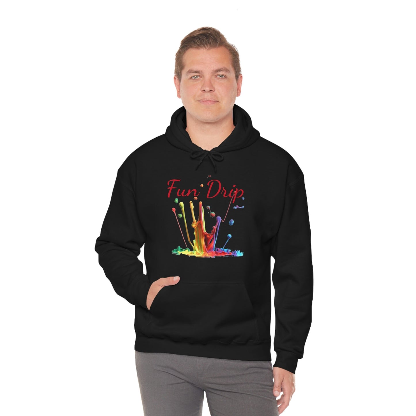 Unisex Heavy Blend Hooded Sweatshirt, Paint Dripping, Colorful, splatter, Fun, Paint