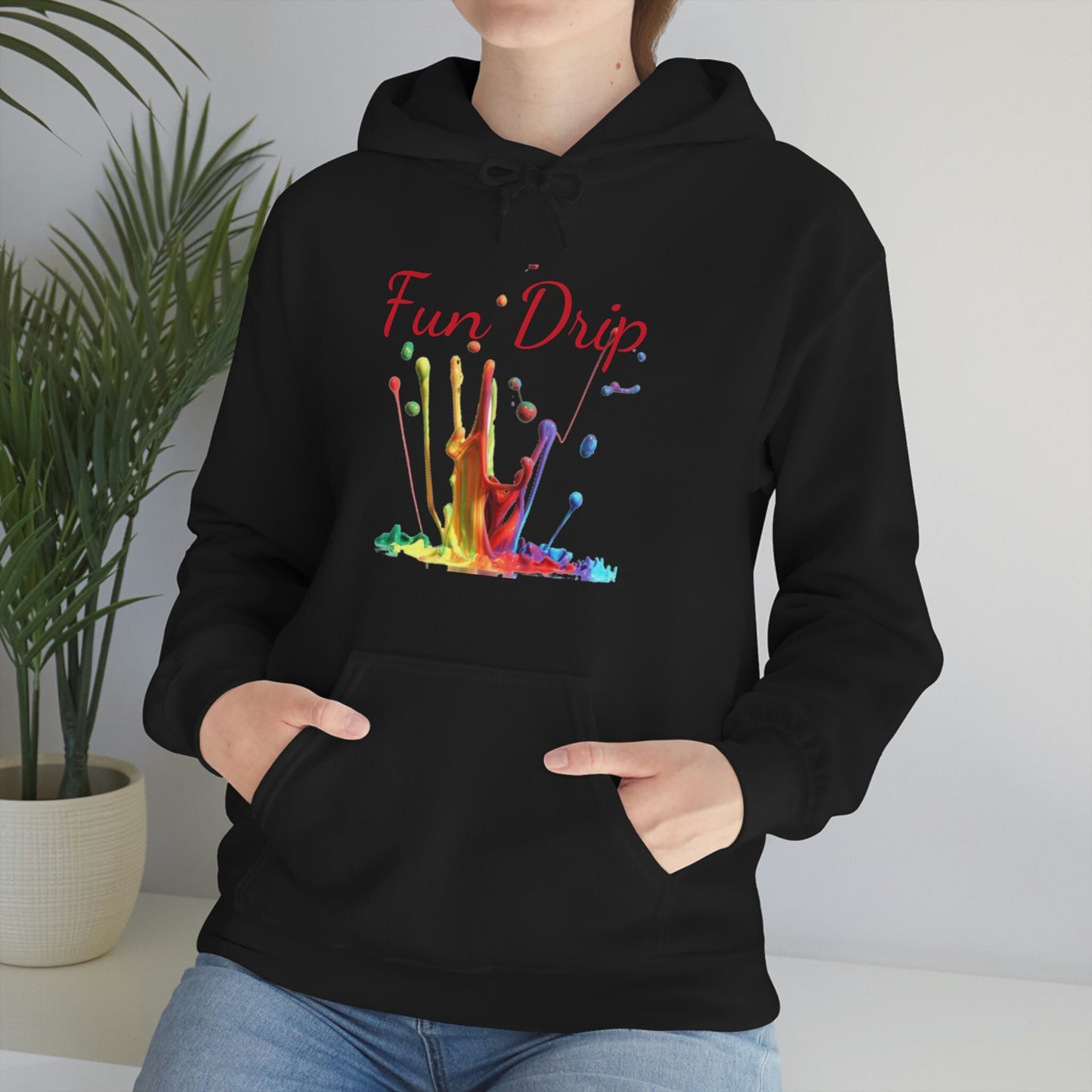 Unisex Heavy Blend Hooded Sweatshirt, Paint Dripping, Colorful, splatter, Fun, Paint