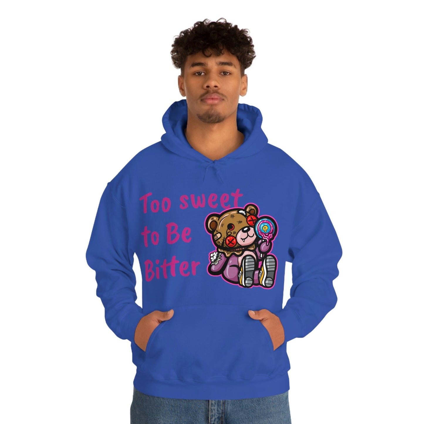 Unisex Heavy Blend Hooded Sweatshirt, sweet, bear, candy, hustle bear, lollypop, sucker