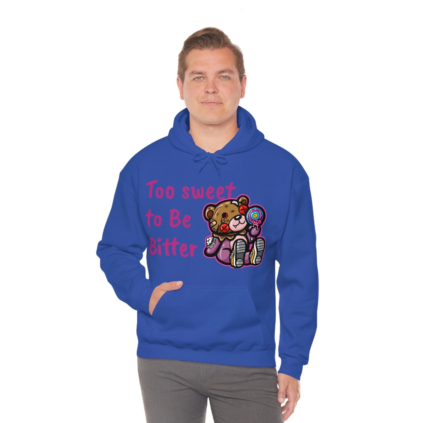 Unisex Heavy Blend Hooded Sweatshirt, sweet, bear, candy, hustle bear, lollypop, sucker
