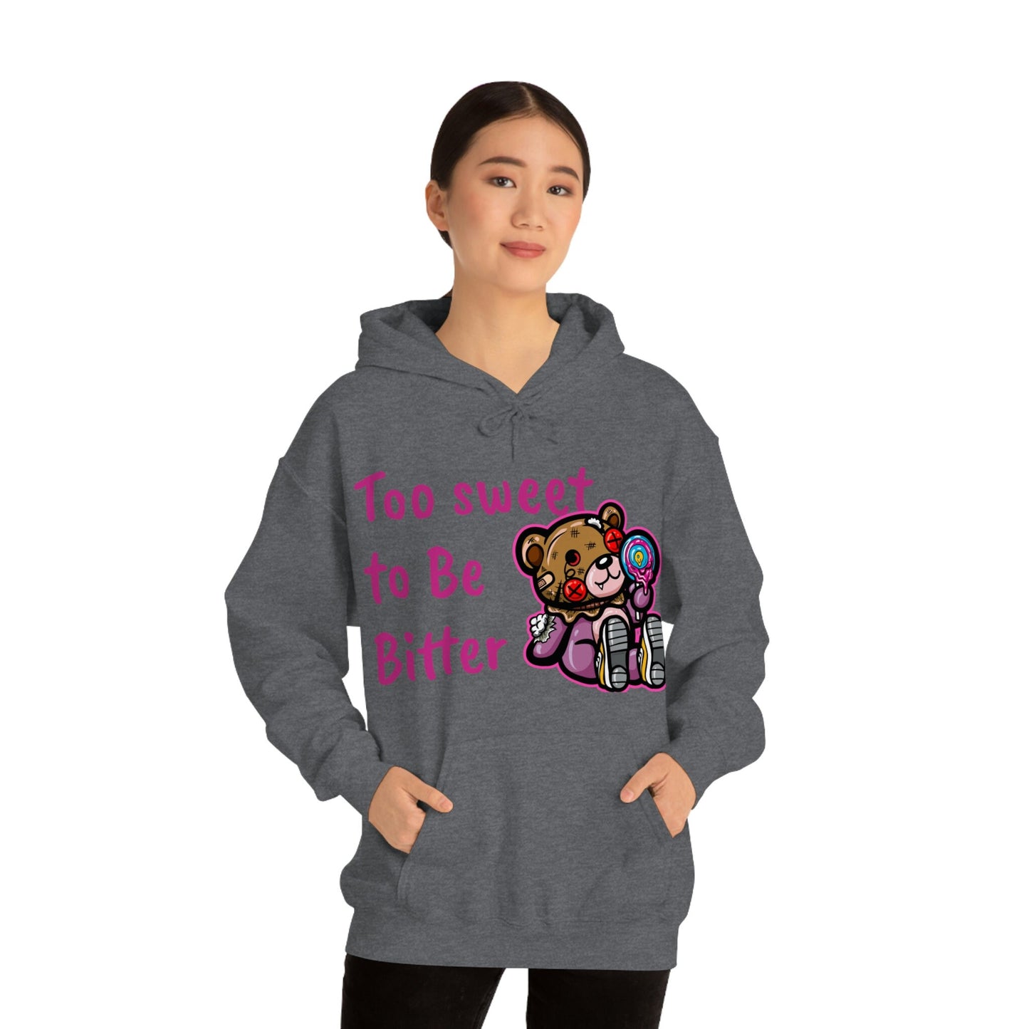 Unisex Heavy Blend Hooded Sweatshirt, sweet, bear, candy, hustle bear, lollypop, sucker