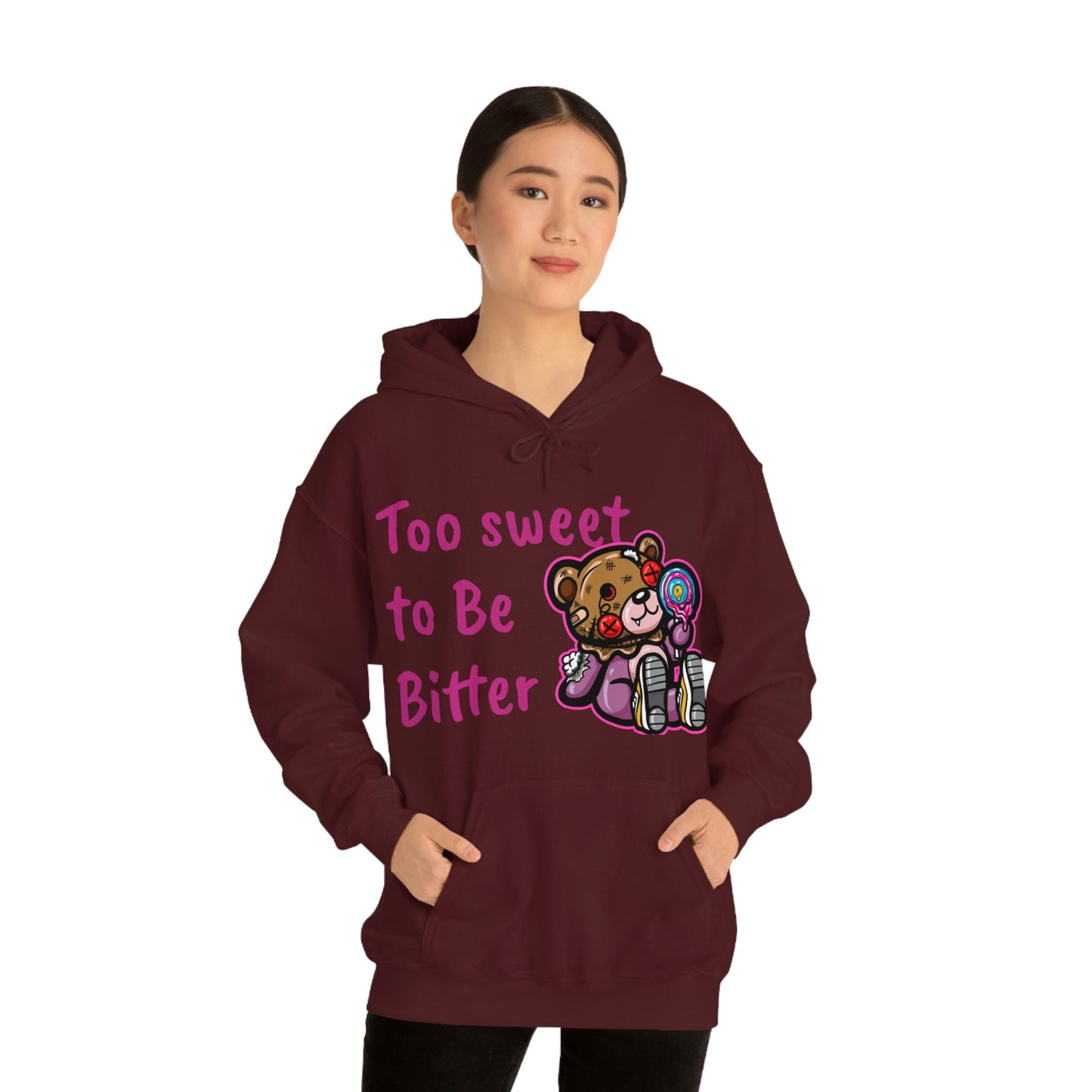 Unisex Heavy Blend Hooded Sweatshirt, sweet, bear, candy, hustle bear, lollypop, sucker