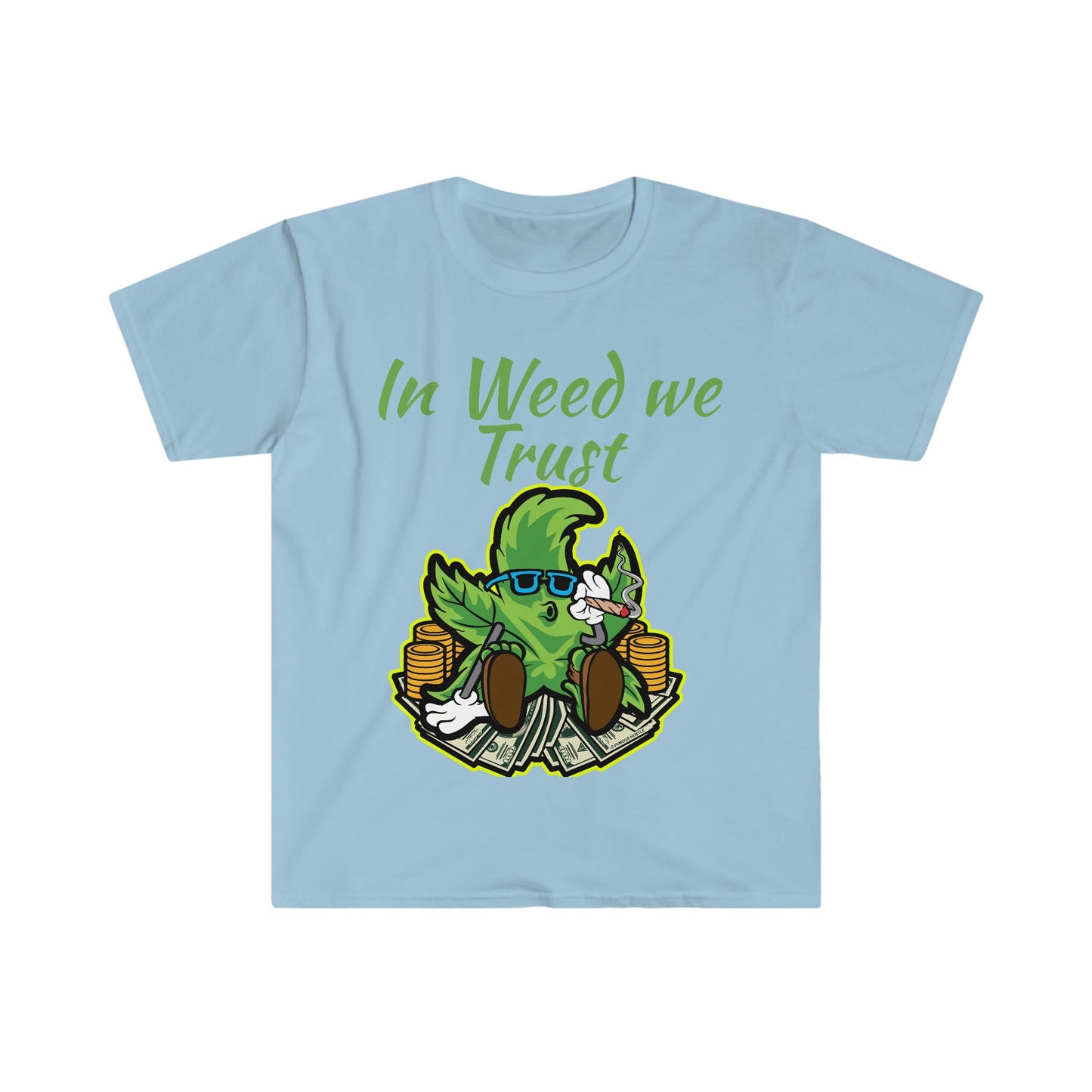 Unisex Softstyle T-Shirt, Trust weed, smoke, green, weed, money, stacks, cash