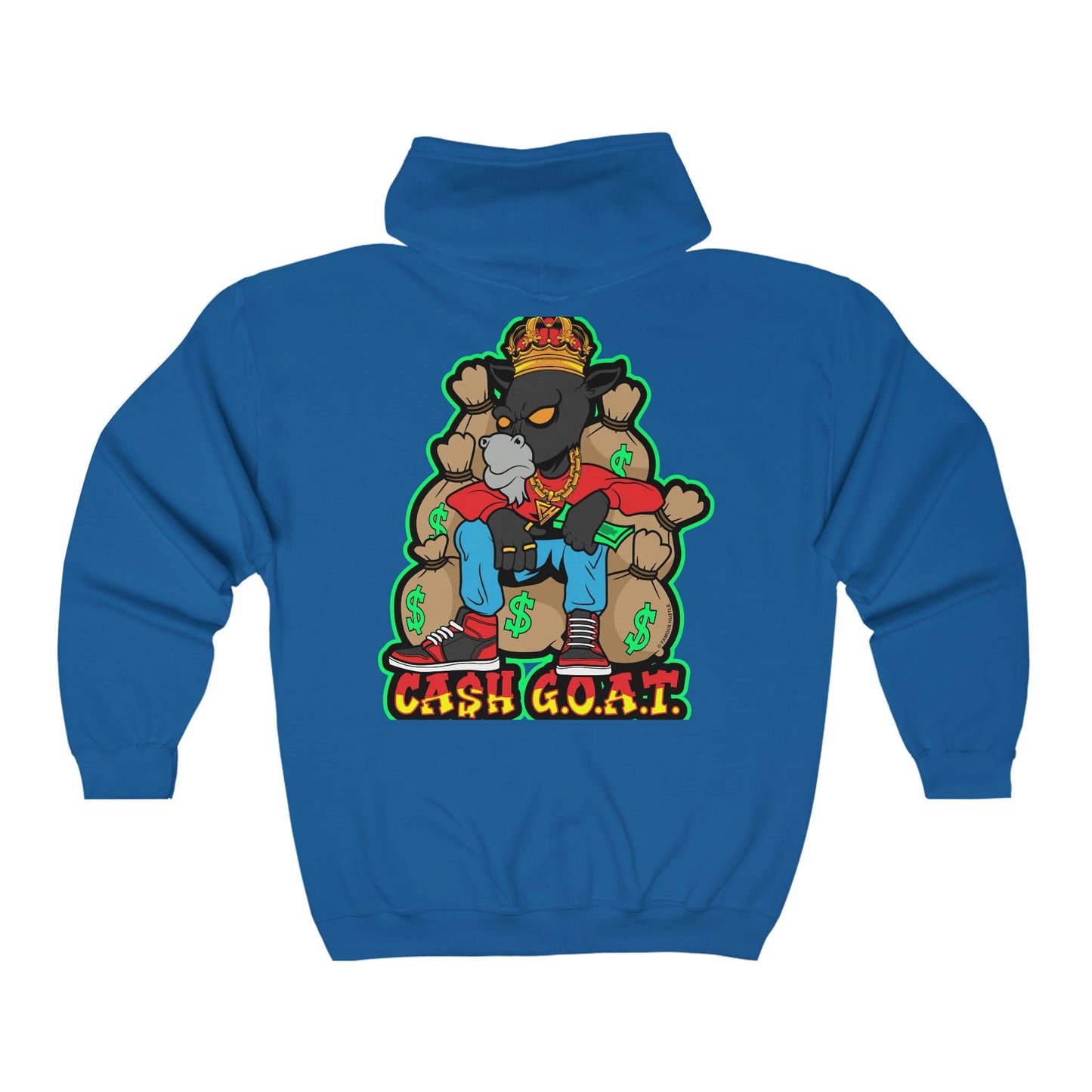 Unisex Heavy Blend Full Zip Hooded Sweatshirt, Greatest of all time, GOAT, Hoodie Red, Drip