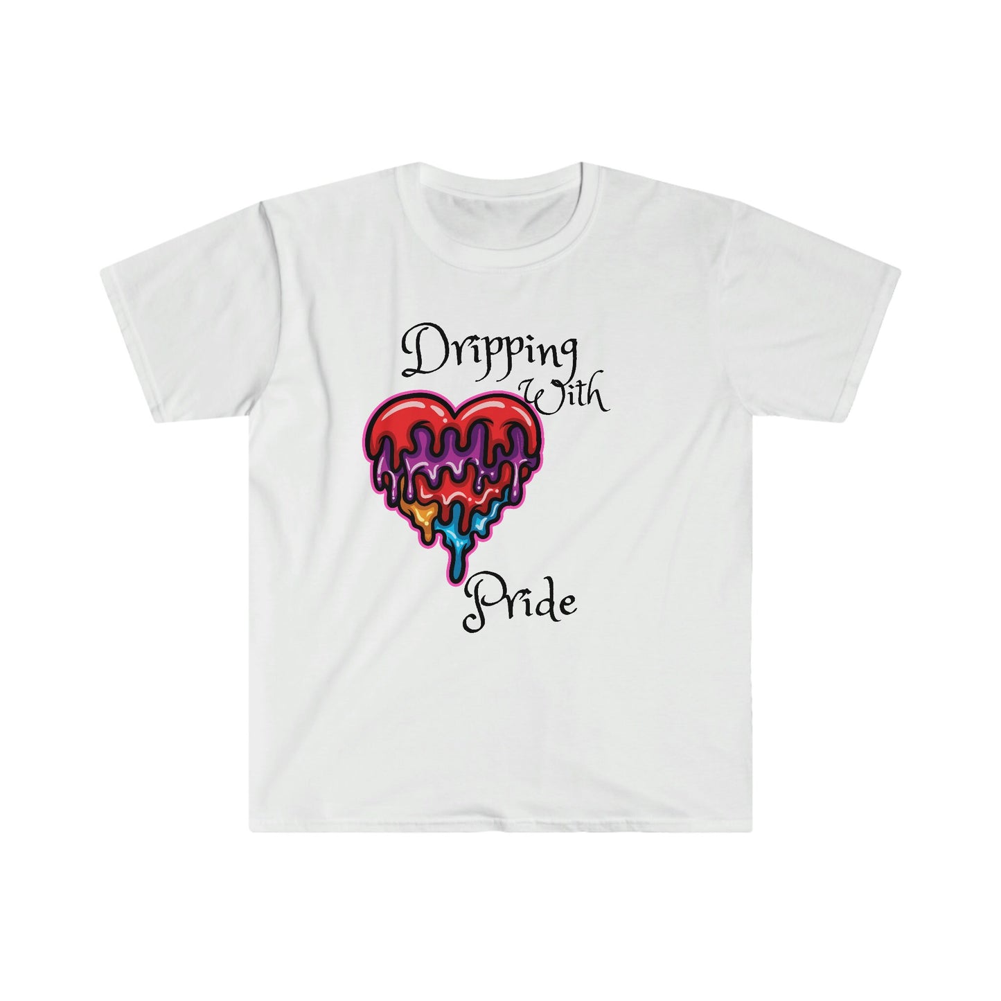 Unisex Softstyle T-Shirt, Pride, dripping heart, heart