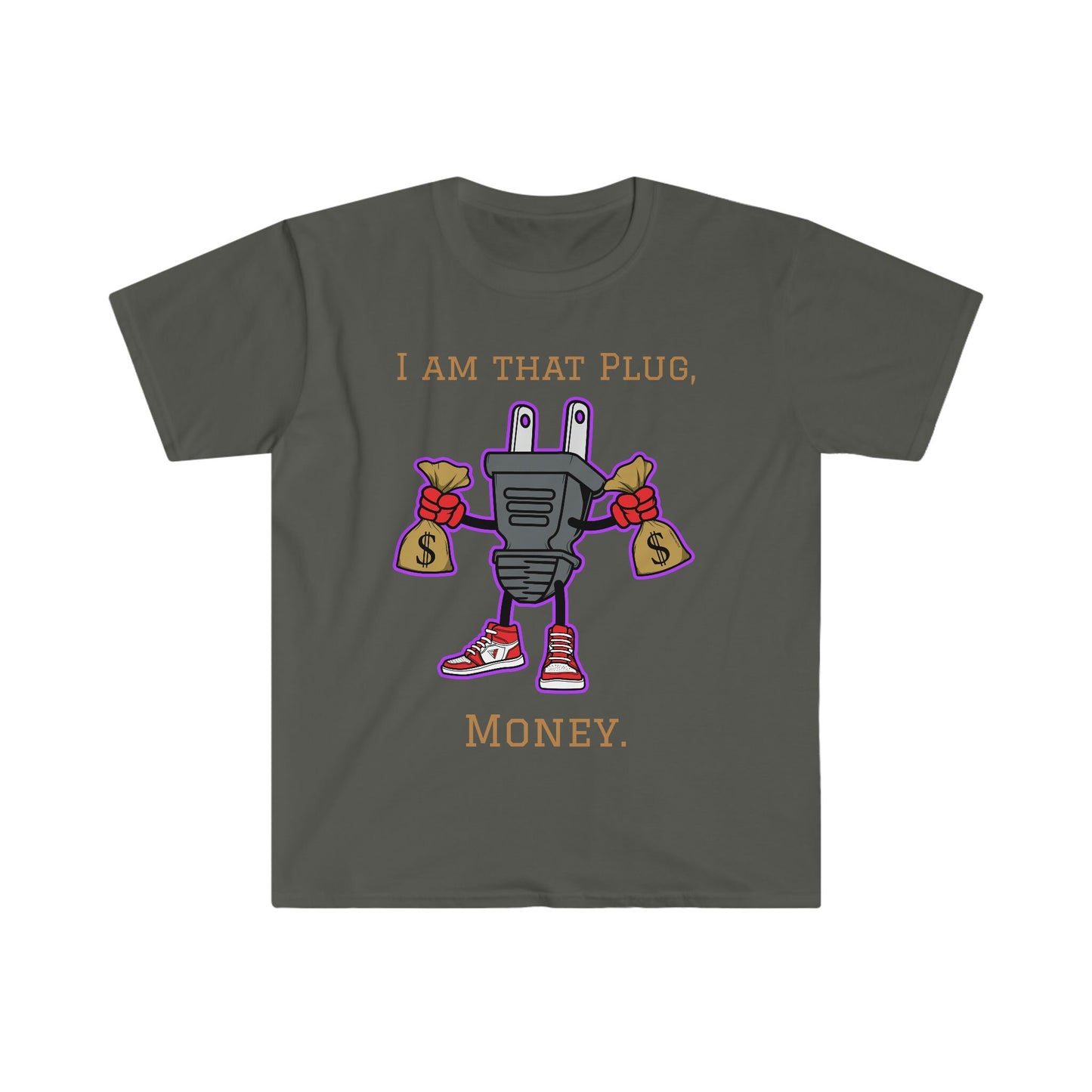 Unisex Softstyle T-Shirt, plug, money, hustle plug, money plug, hustle money