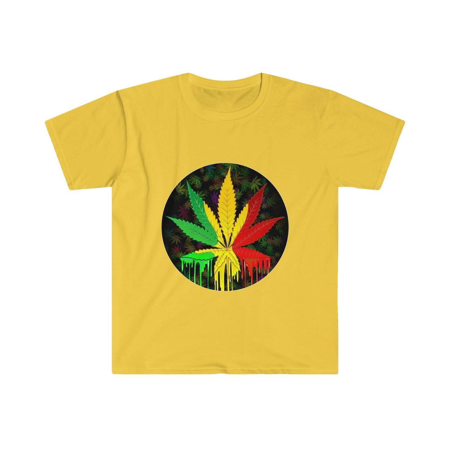 Unisex Softstyle T-Shirt, Dripping color, dripping weed,