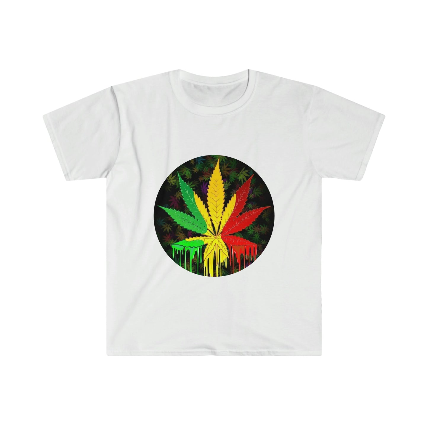 Unisex Softstyle T-Shirt, Dripping color, dripping weed,