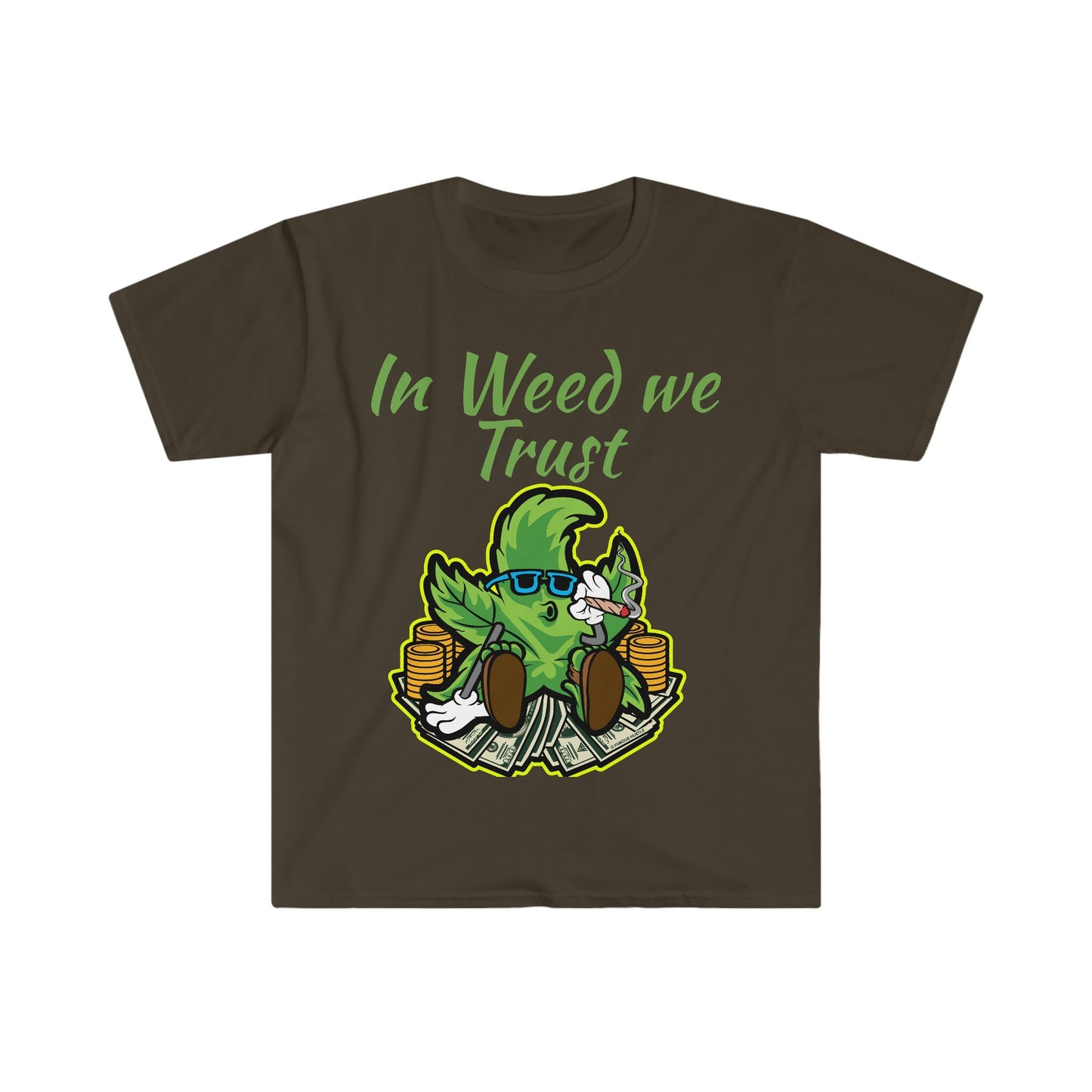 Unisex Softstyle T-Shirt, Trust weed, smoke, green, weed, money, stacks, cash