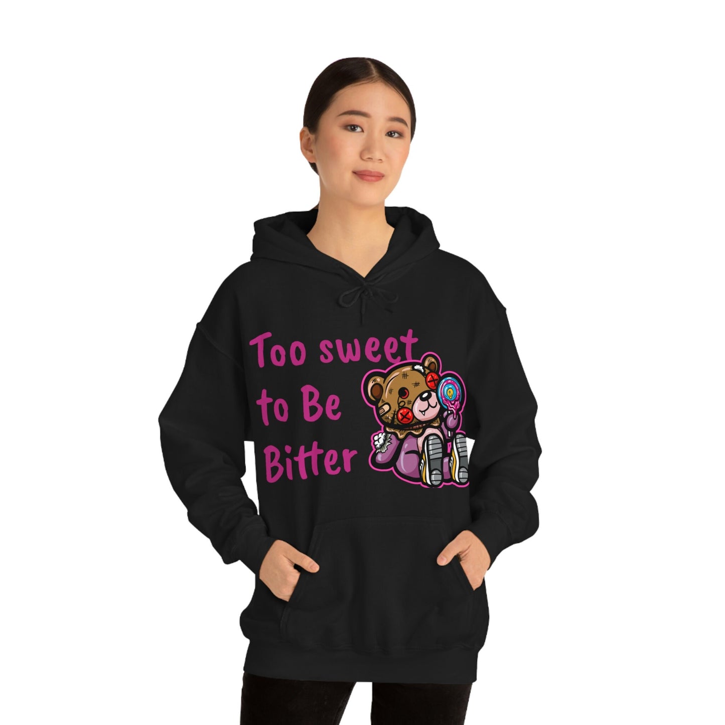Unisex Heavy Blend Hooded Sweatshirt, sweet, bear, candy, hustle bear, lollypop, sucker