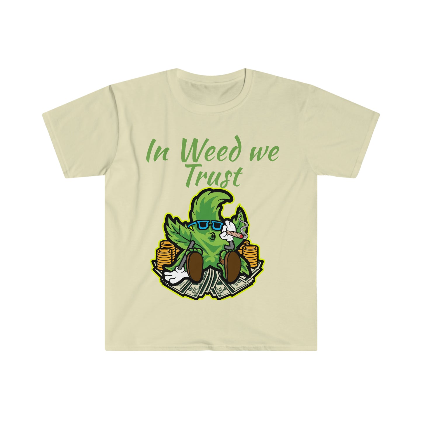 Unisex Softstyle T-Shirt, Trust weed, smoke, green, weed, money, stacks, cash