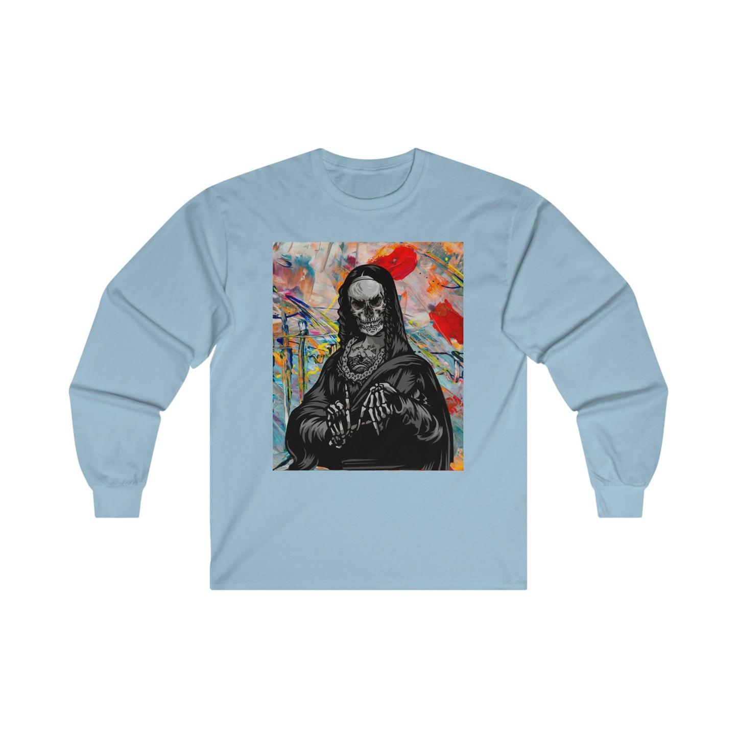 Ultra Cotton Long Sleeve Tee, Mona Lisa art