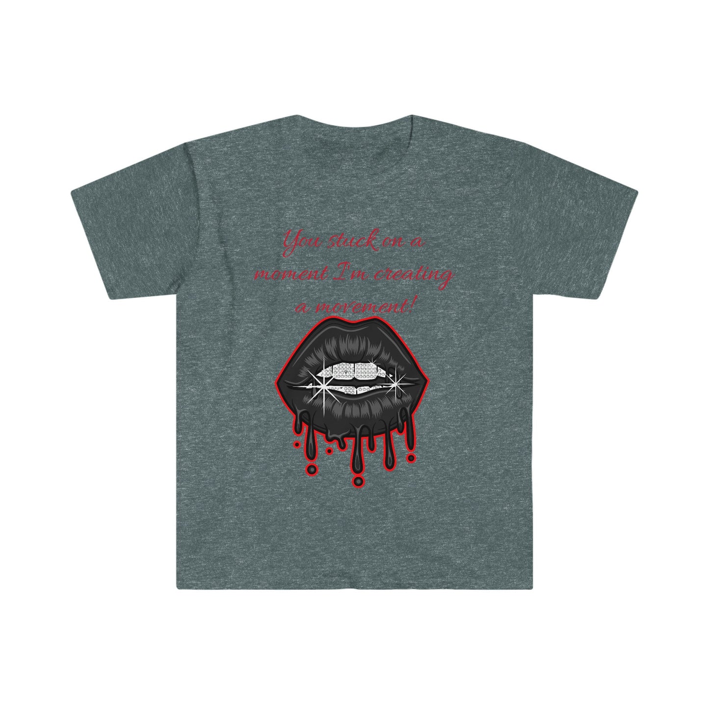 Unisex Softstyle T-Shirt, Lips, dripping lips, sparkling lips, mouth