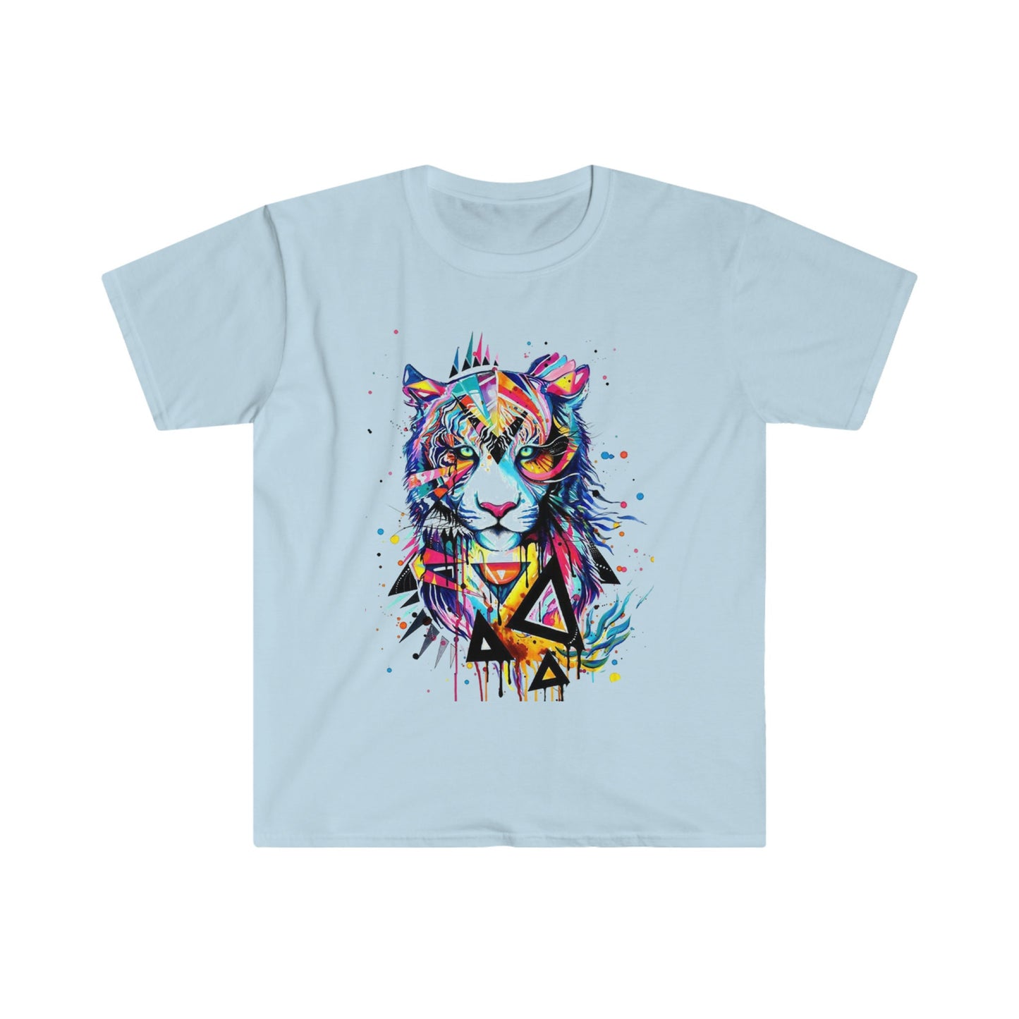 Unisex Softstyle T-Shirt, colorful tiger, watercolor animal, vibrant tiger