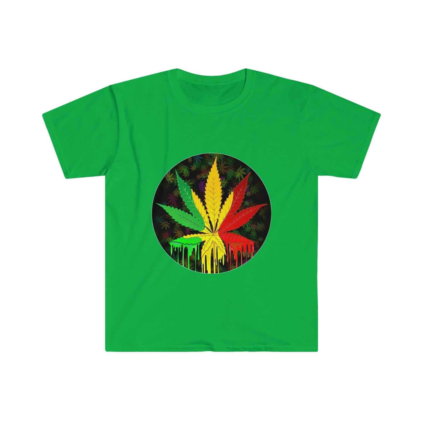 Unisex Softstyle T-Shirt, Dripping color, dripping weed,