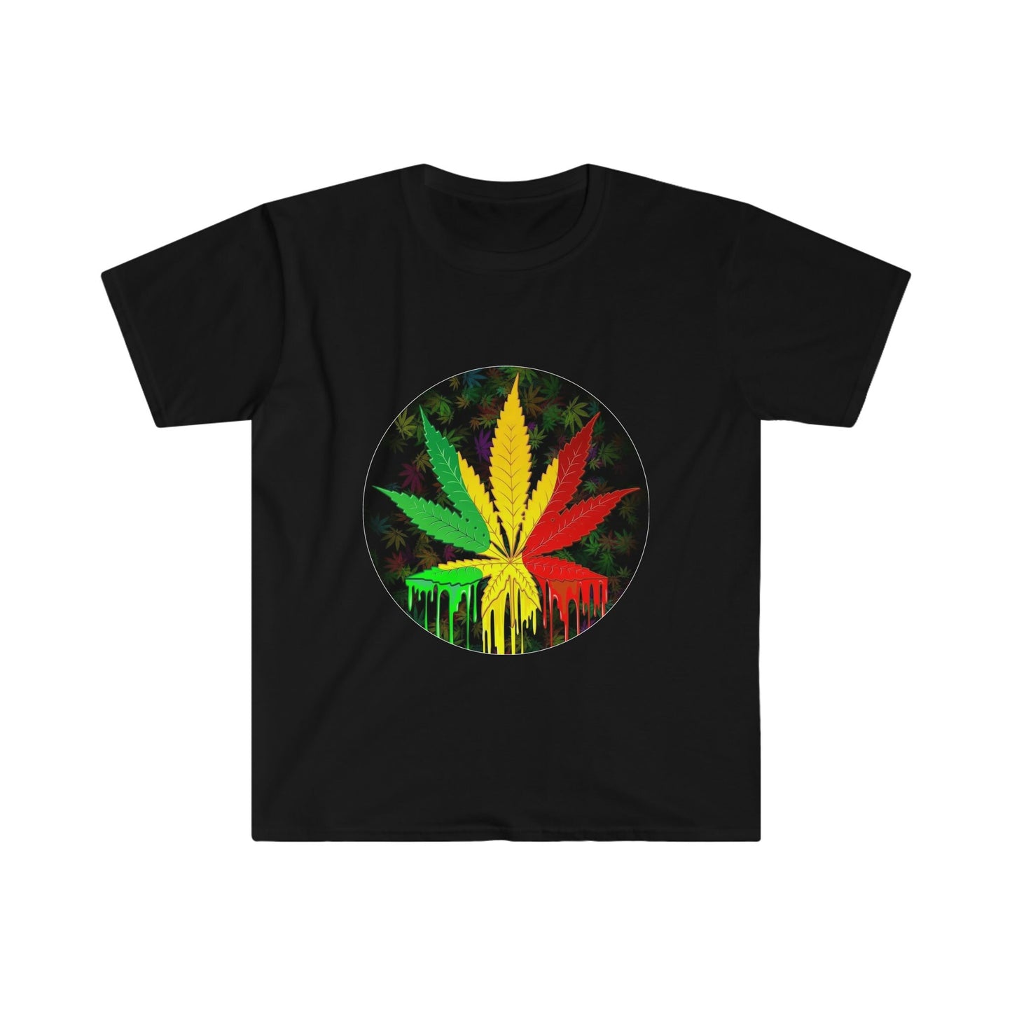 Unisex Softstyle T-Shirt, Dripping color, dripping weed,