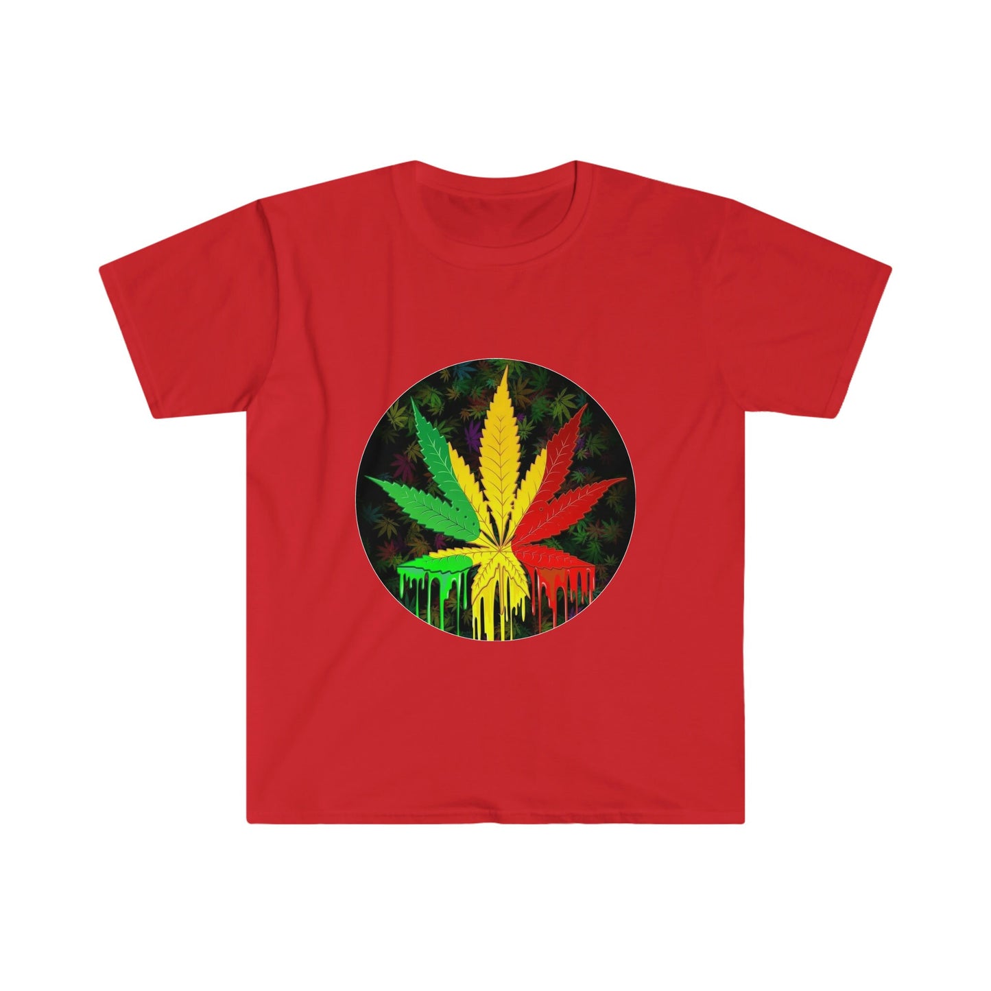 Unisex Softstyle T-Shirt, Dripping color, dripping weed,