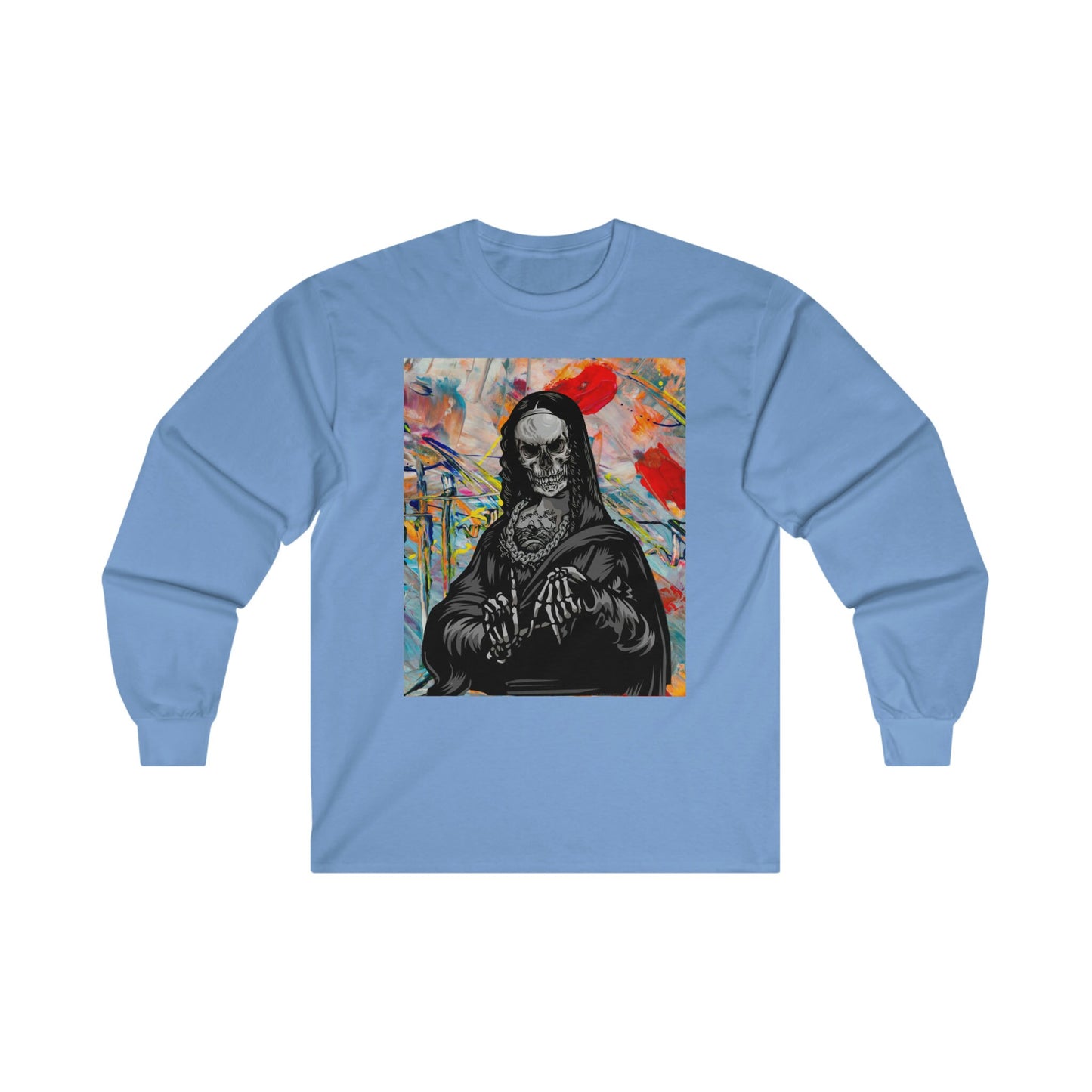 Ultra Cotton Long Sleeve Tee, Mona Lisa art