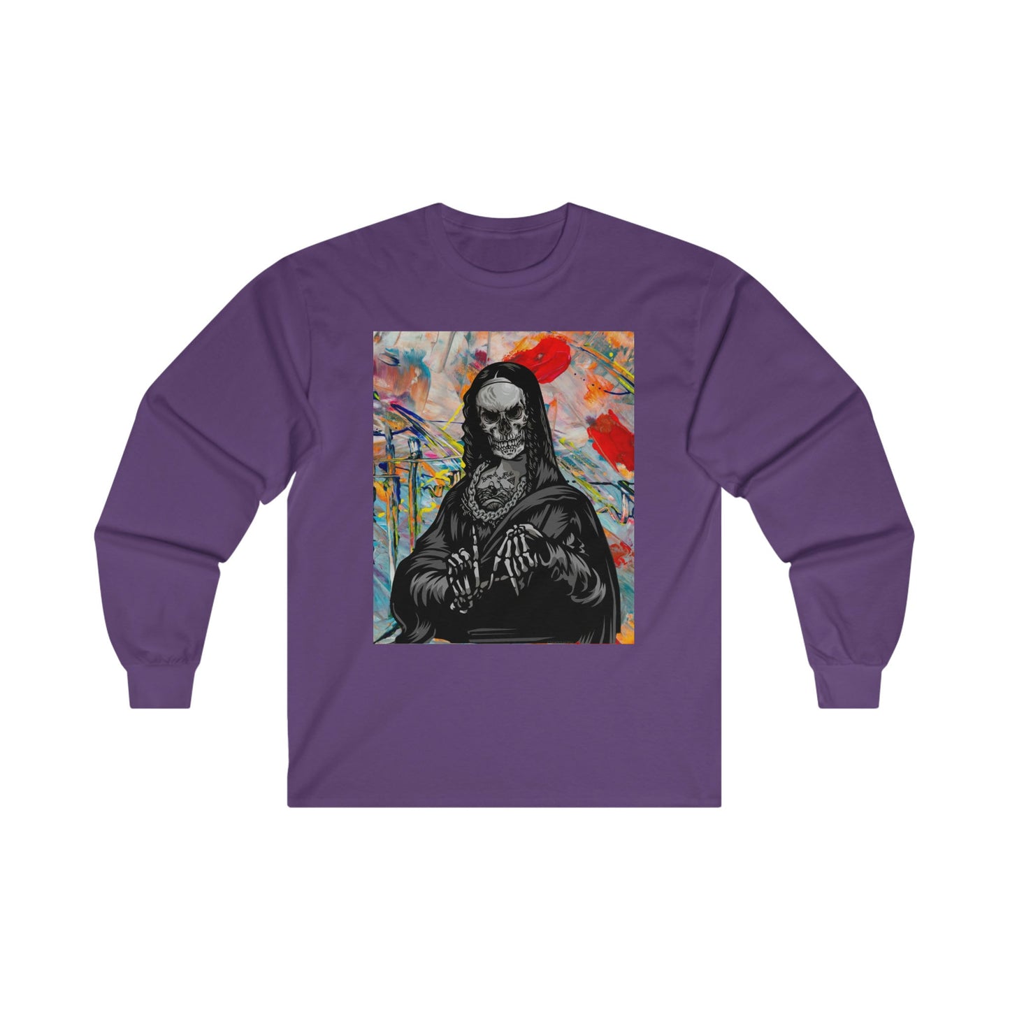 Ultra Cotton Long Sleeve Tee, Mona Lisa art