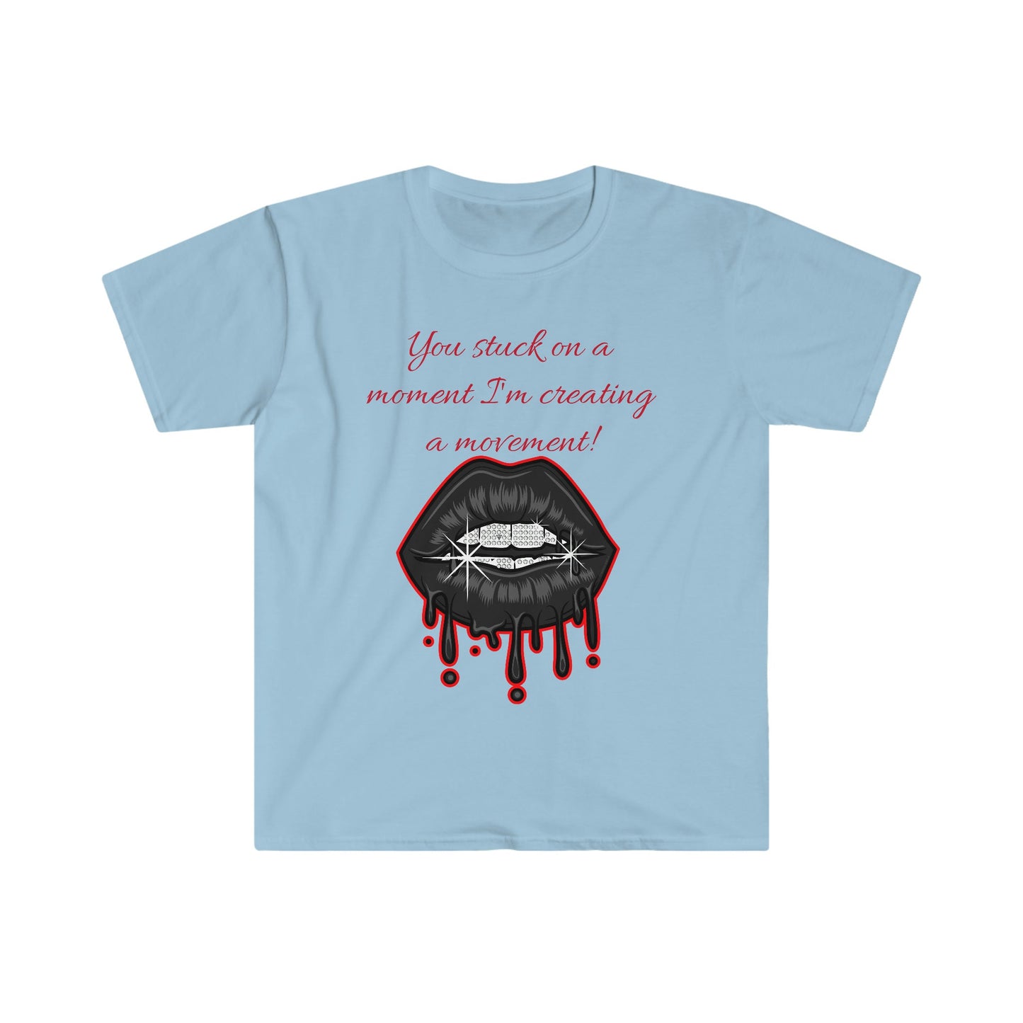 Unisex Softstyle T-Shirt, Lips, dripping lips, sparkling lips, mouth