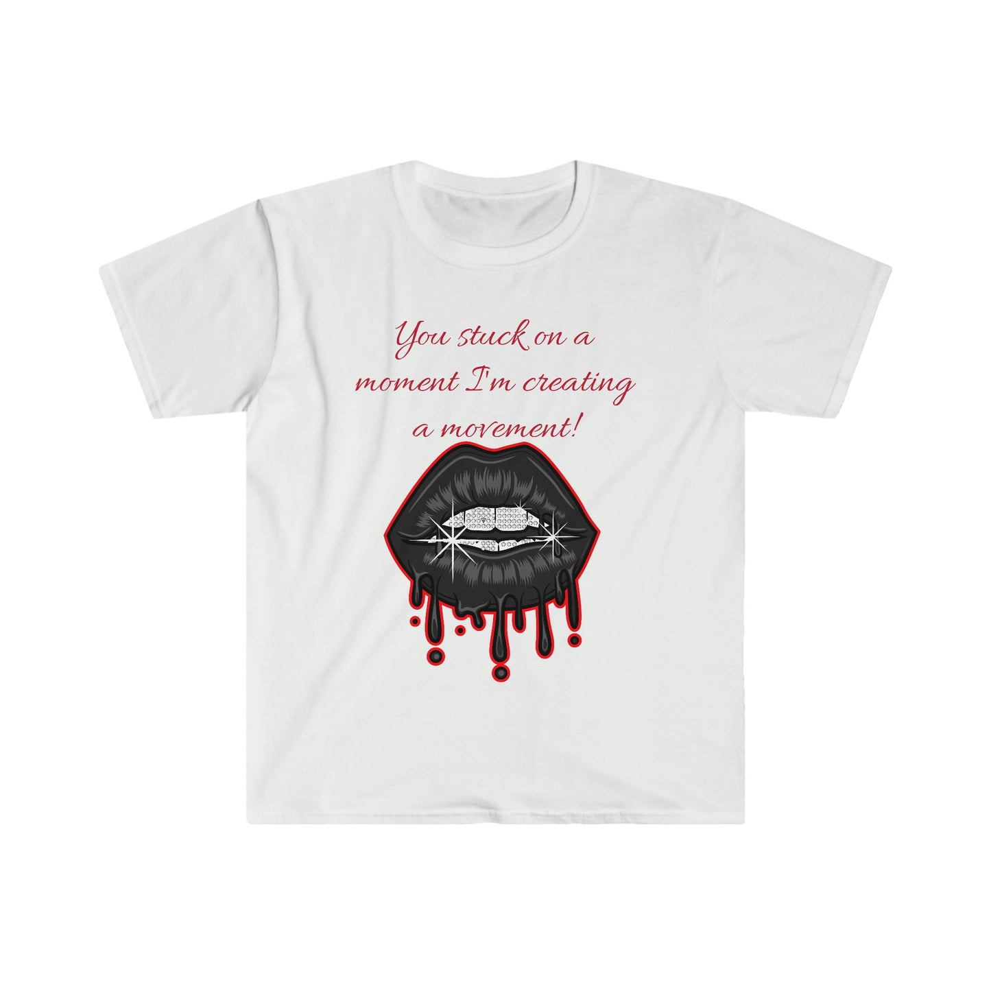 Unisex Softstyle T-Shirt, Lips, dripping lips, sparkling lips, mouth