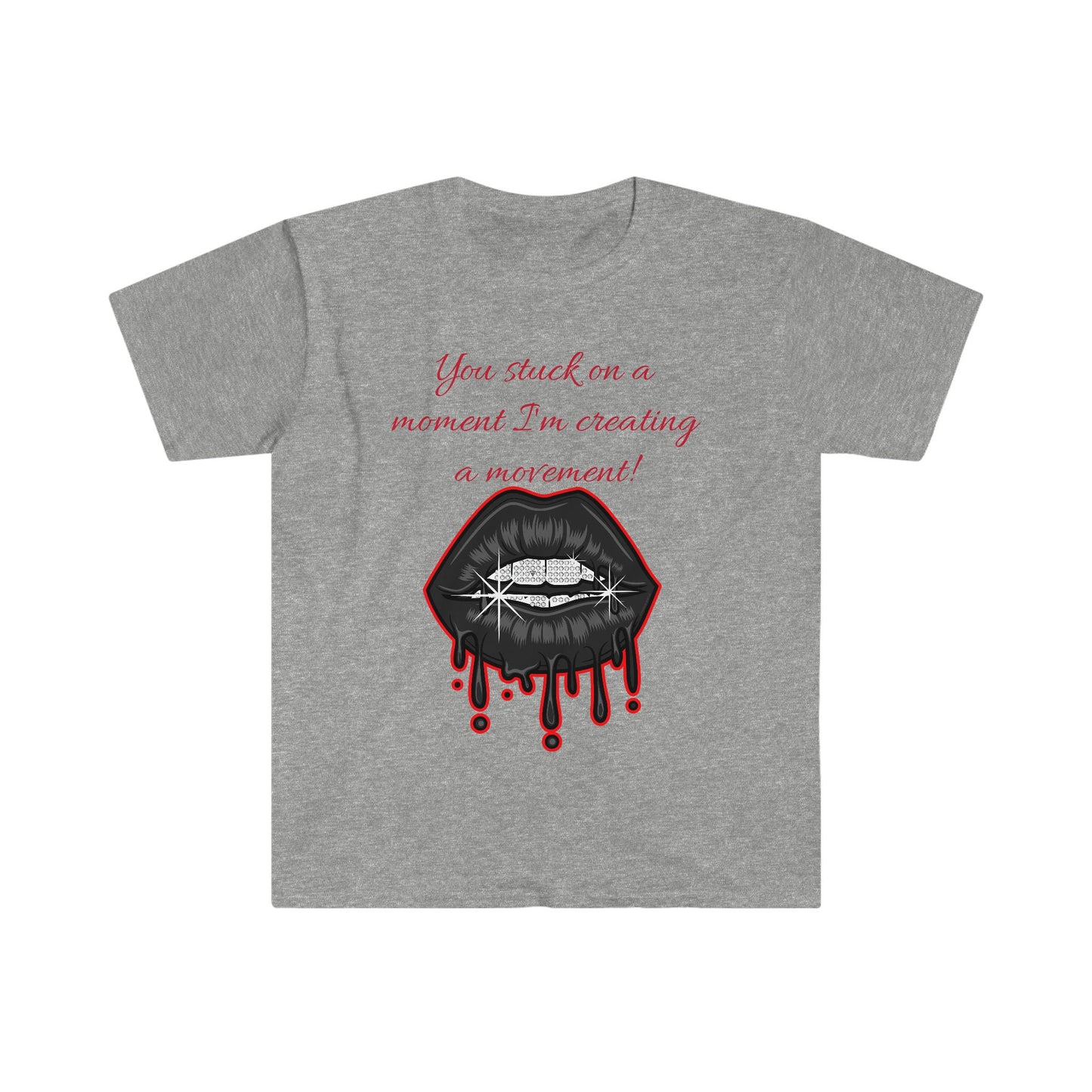 Unisex Softstyle T-Shirt, Lips, dripping lips, sparkling lips, mouth