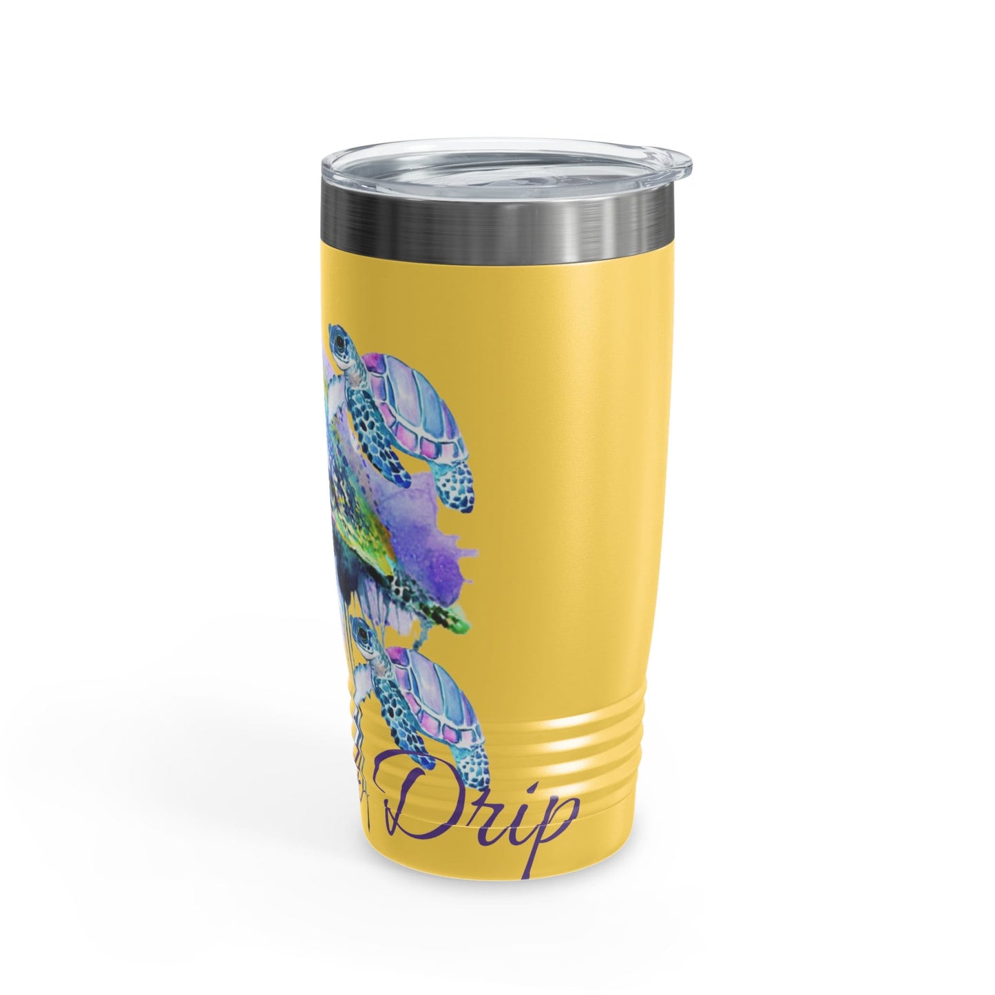Ringneck Tumbler, 20oz, Watercolors, sea turtle, baby sea turtle, ocean turtle, water, paint
