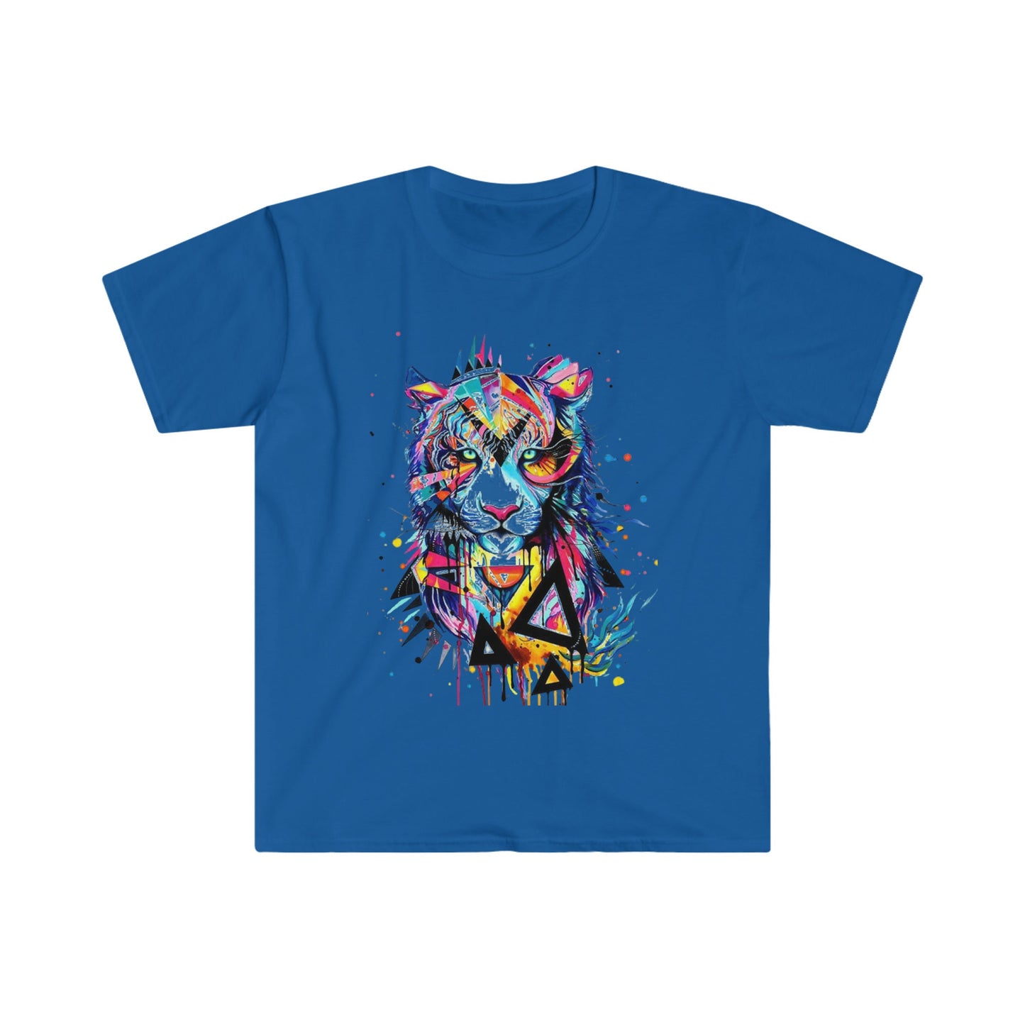 Unisex Softstyle T-Shirt, colorful tiger, watercolor animal, vibrant tiger