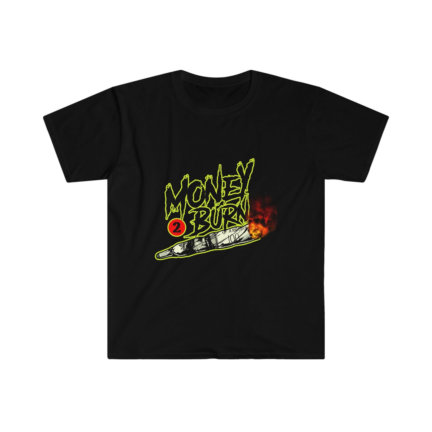 Unisex Softstyle T-Shirt, money, money to burn, fire, burning money