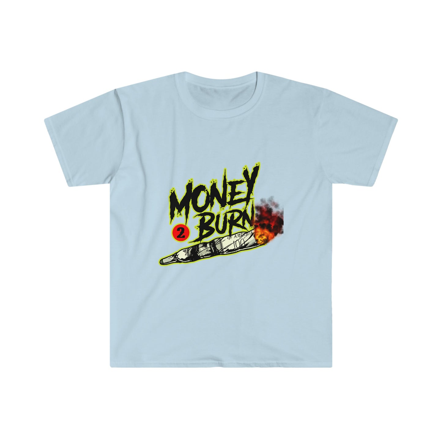 Unisex Softstyle T-Shirt, money, money to burn, fire, burning money
