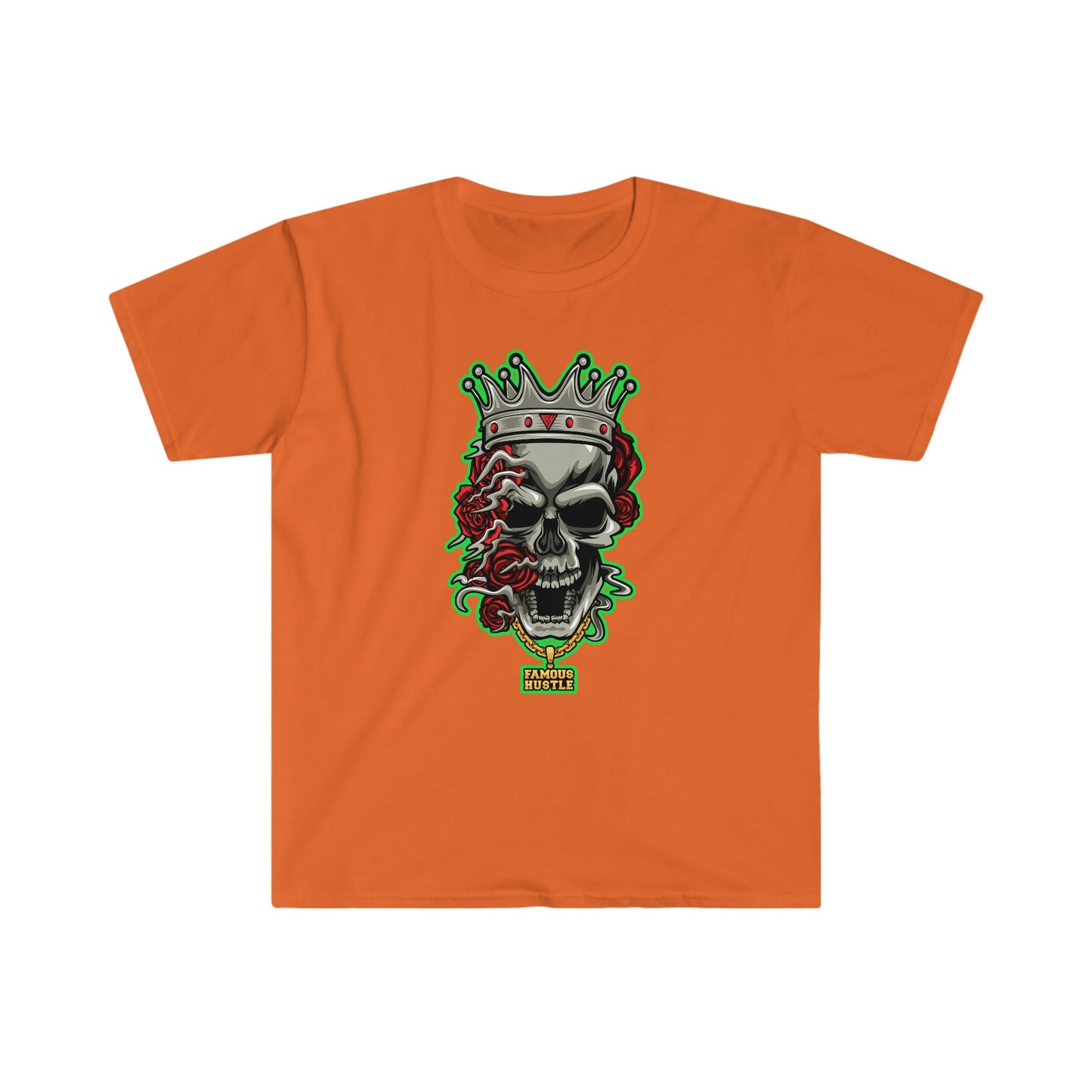 Unisex Softstyle T-Shirt, skull, roses, hustle, famous, flower, rose
