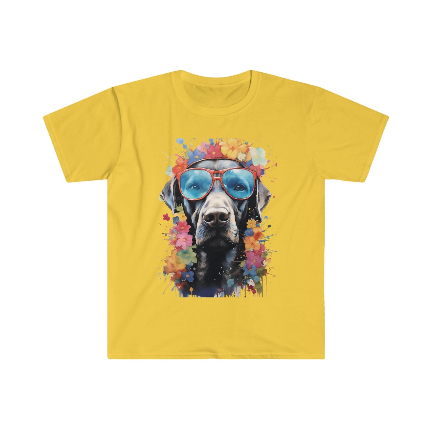 Dog with flowers, dog with glasses, dog, flower crown, Weimaraner with glasses and a flower crown