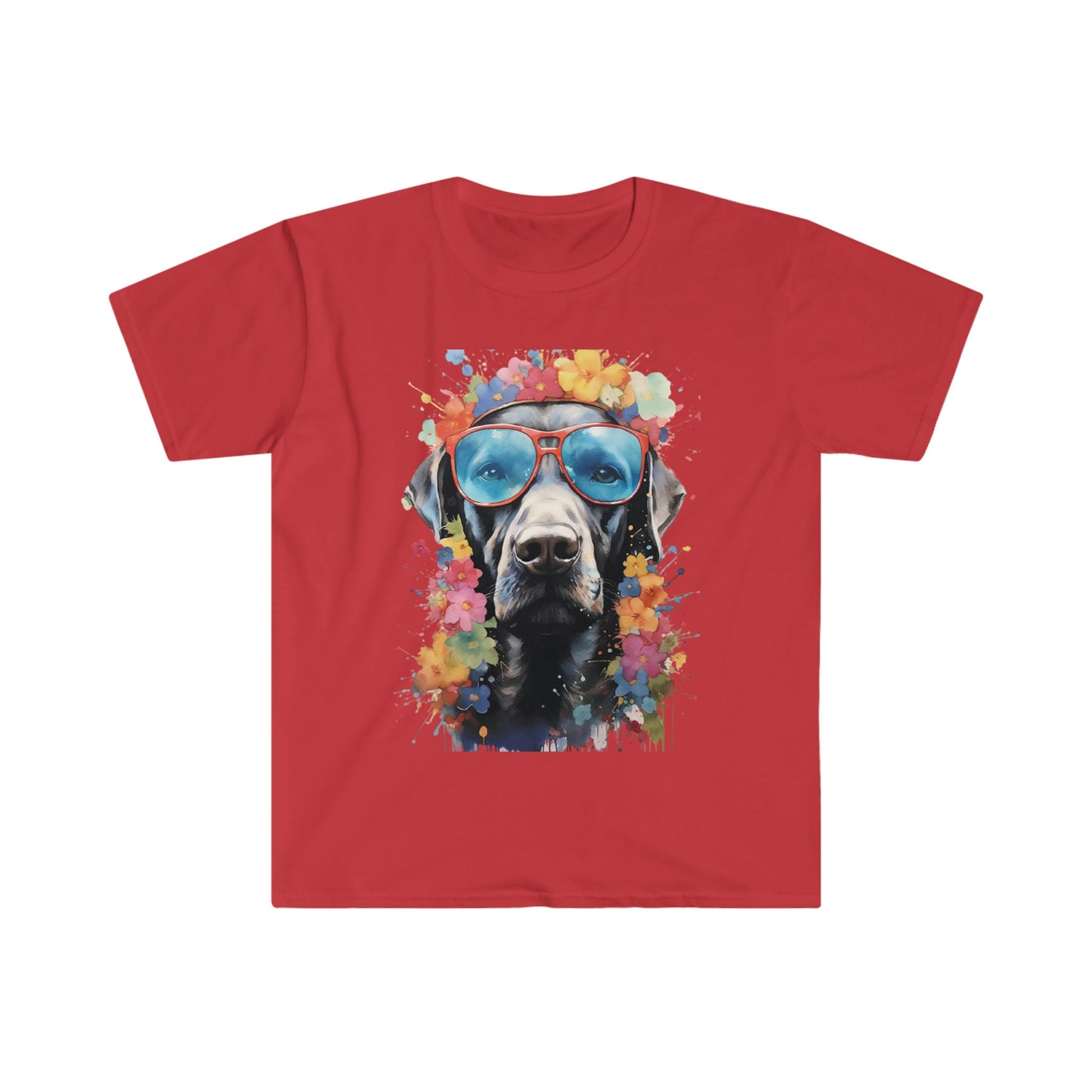 Dog with flowers, dog with glasses, dog, flower crown, Weimaraner with glasses and a flower crown
