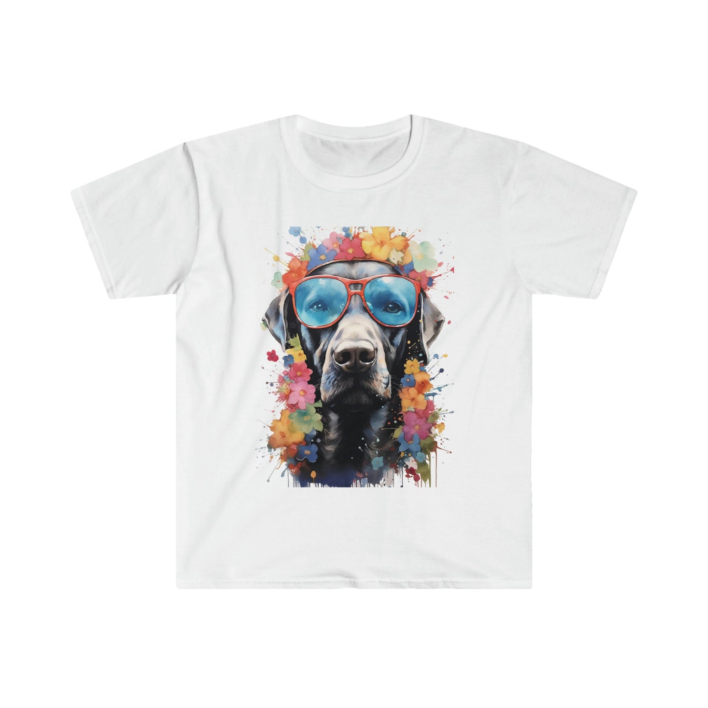 Dog with flowers, dog with glasses, dog, flower crown, Weimaraner with glasses and a flower crown