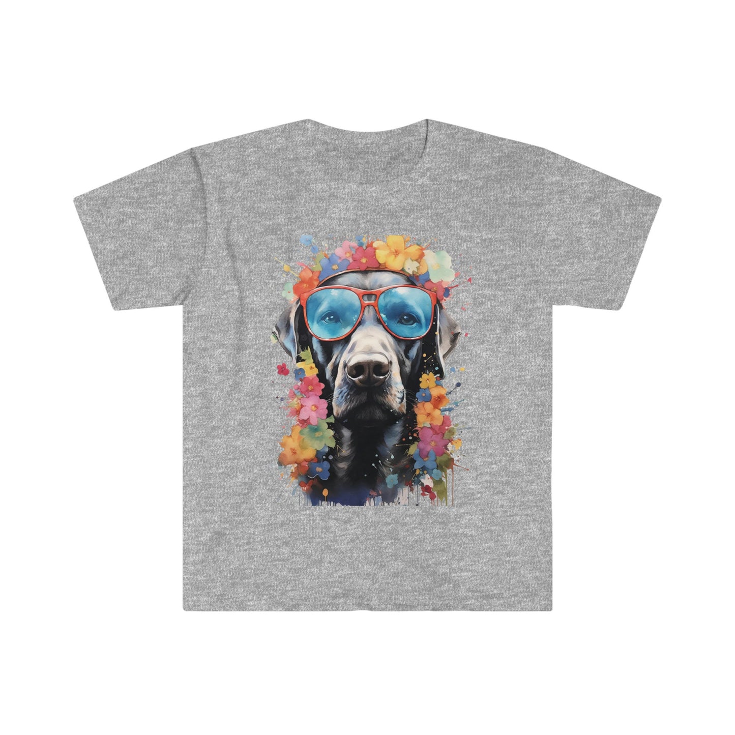 Dog with flowers, dog with glasses, dog, flower crown, Weimaraner with glasses and a flower crown