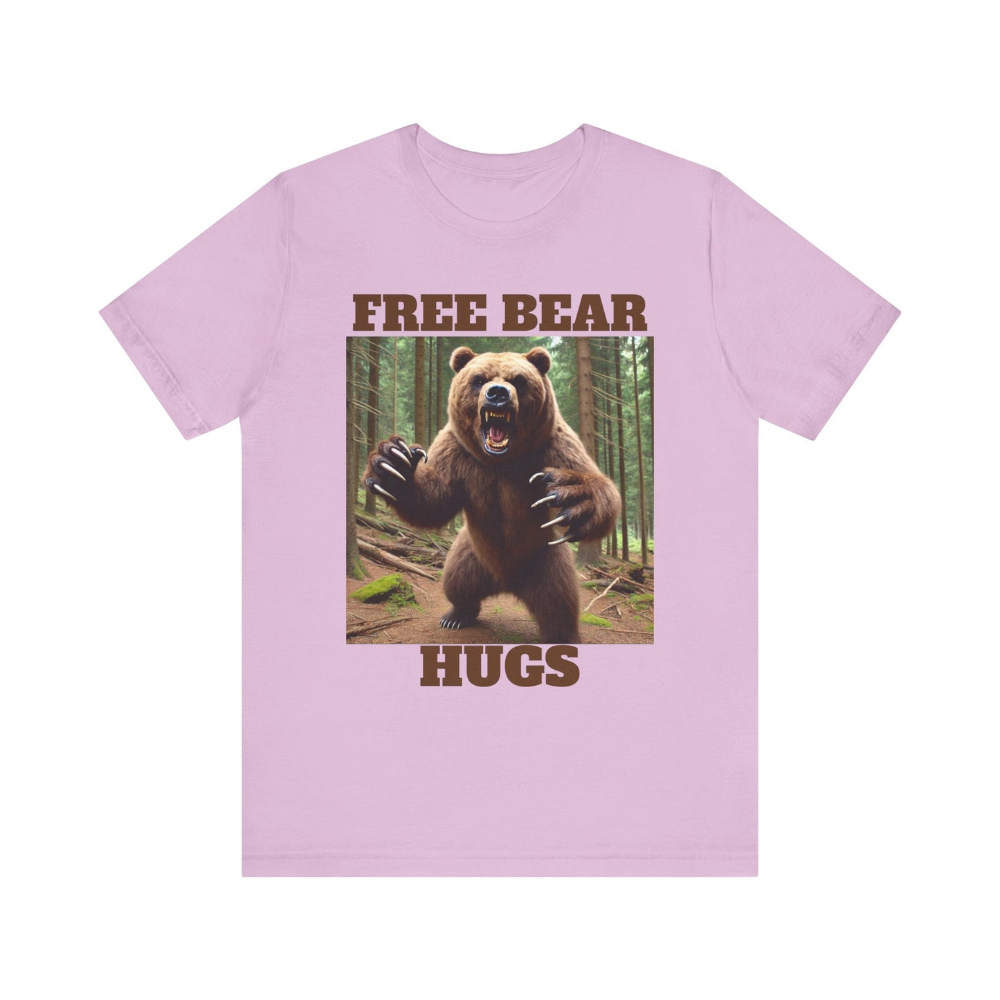 Free Bear Hugs T-Shirt, Cute Quote Tee, Bear Lover Gift, Funny Animal Graphic Shirt, Unisex Jersey Top