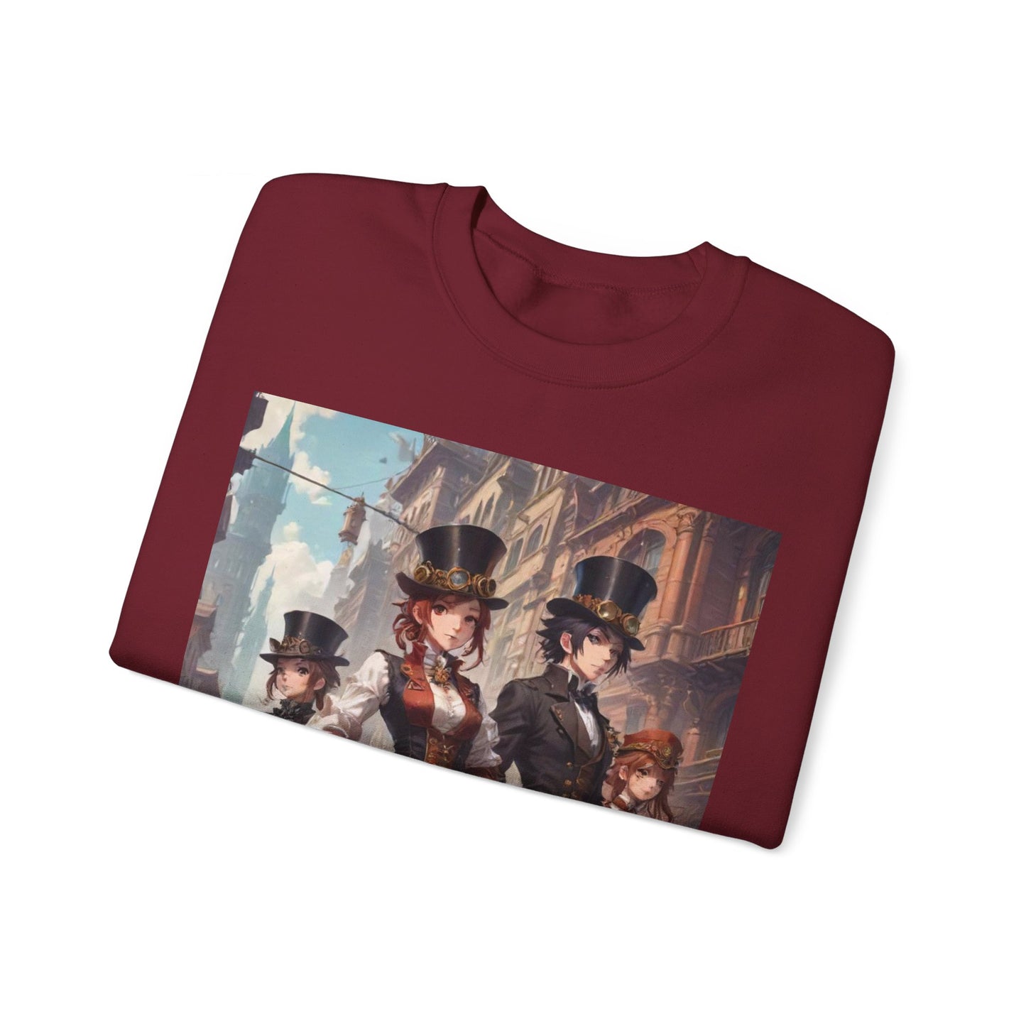 AI Anime Steampunk Crewneck Sweatshirt