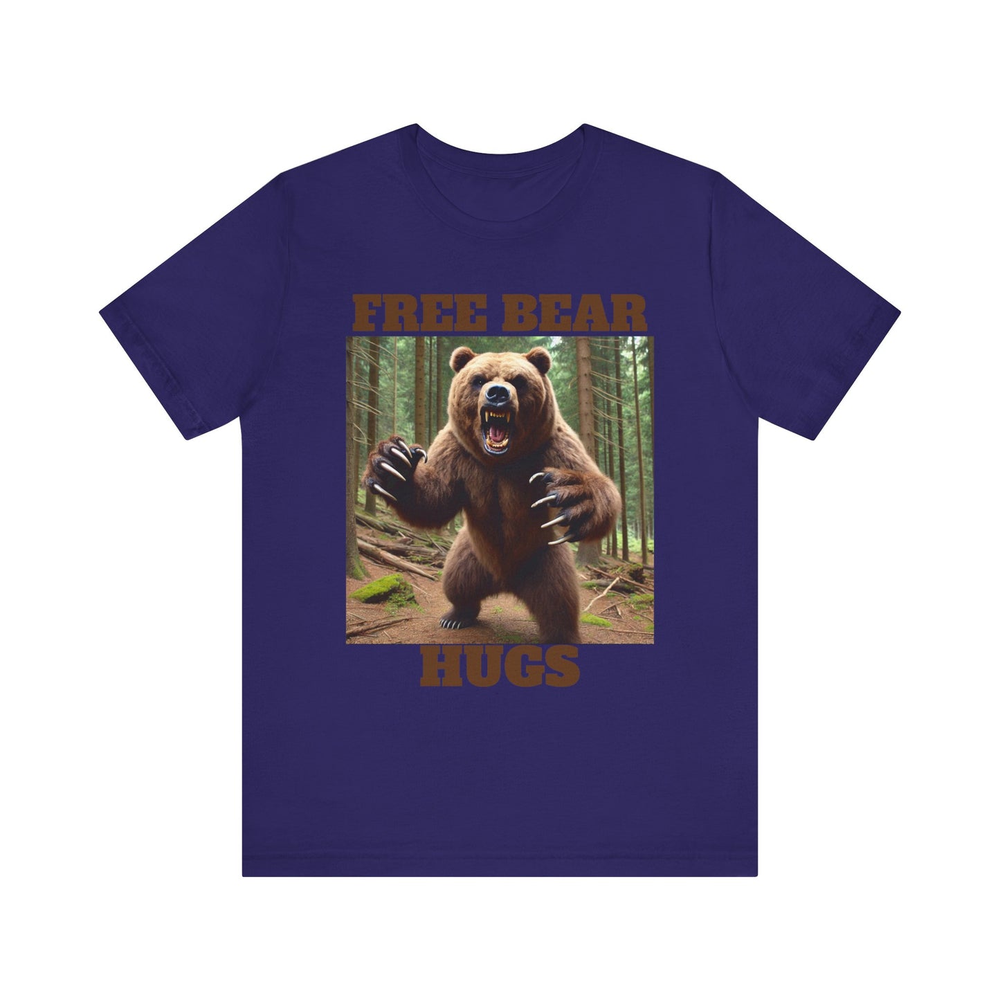 Free Bear Hugs T-Shirt, Cute Quote Tee, Bear Lover Gift, Funny Animal Graphic Shirt, Unisex Jersey Top